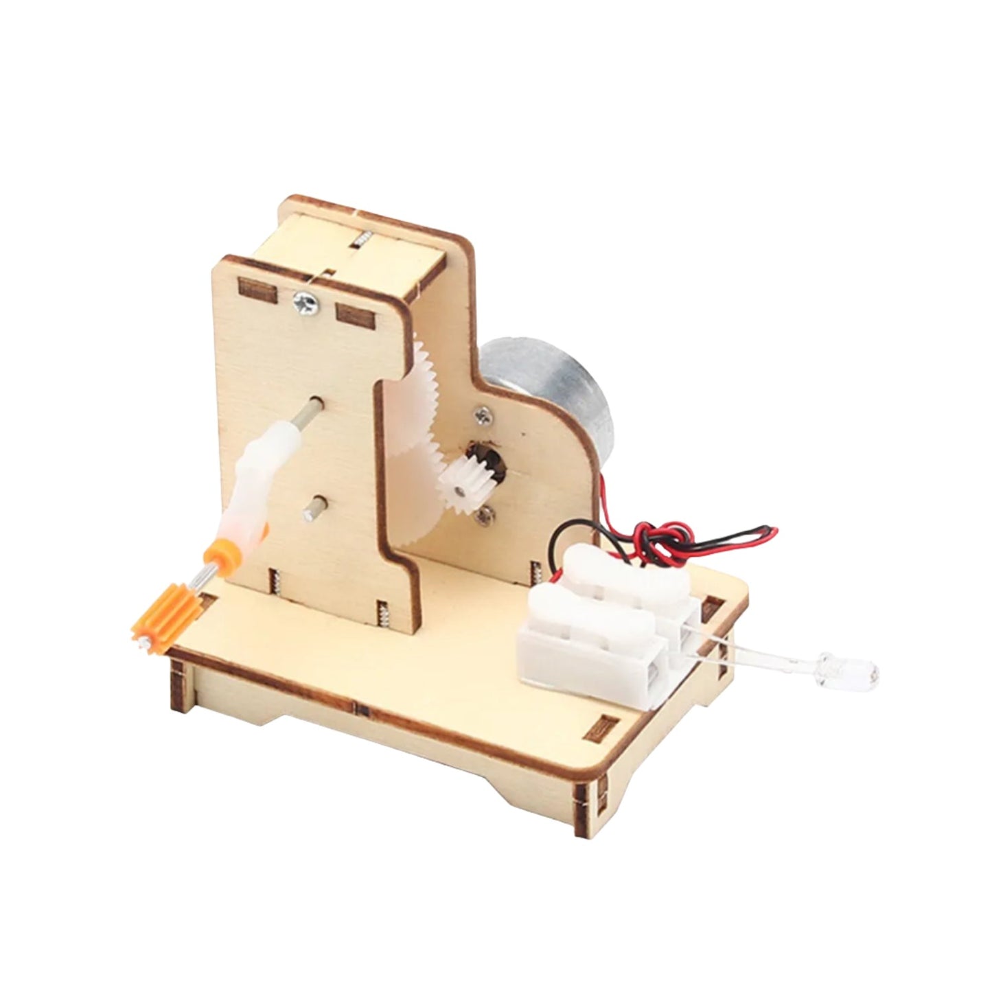 DIY Hand Generator STEM Kit DIY Wooden Hand Generator Physical Learning Toy Science Construction Sets Electric Educational STEM Kit - RS6305