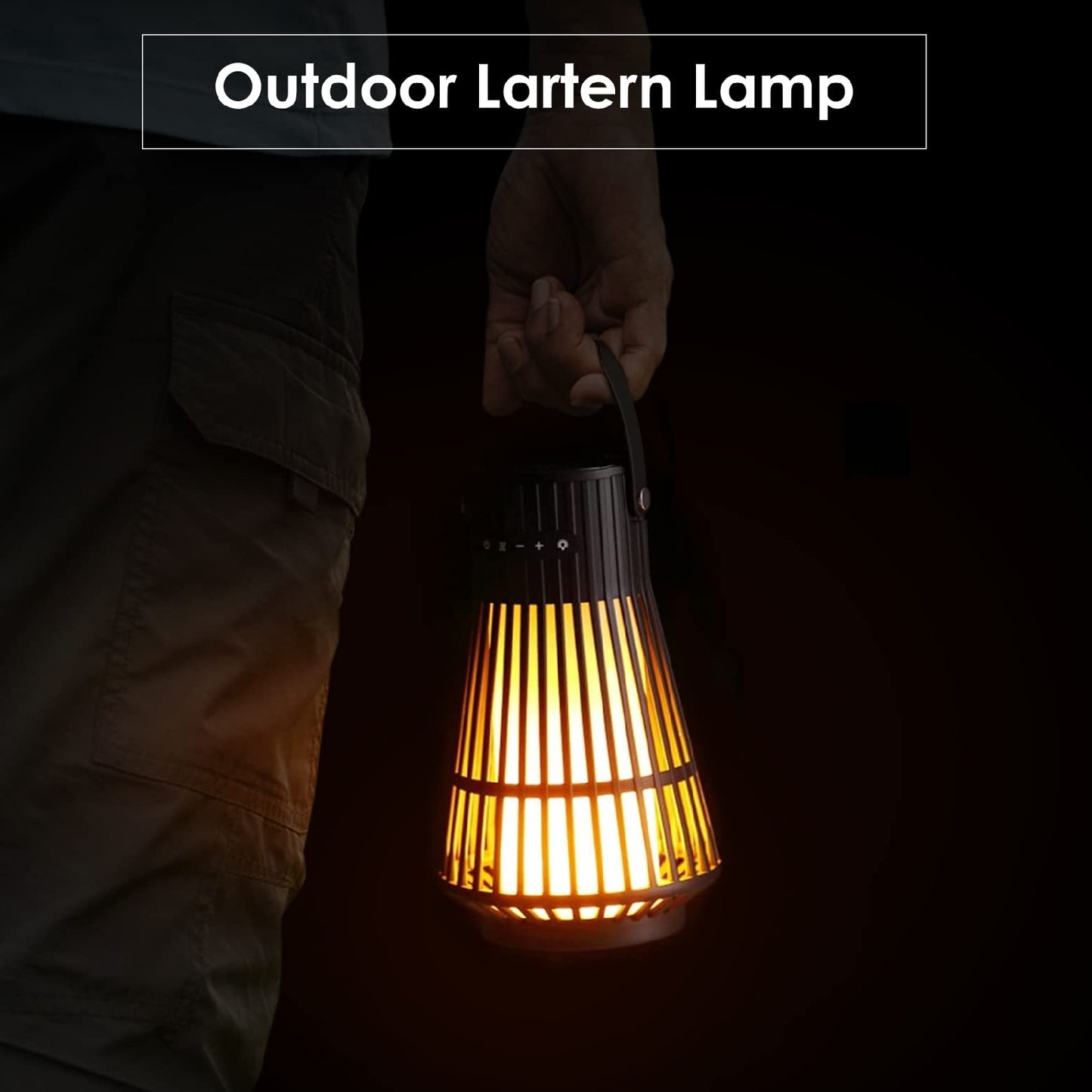 Tesoorda Flickering Flame Speaker Portable LED Flame Speaker Waterproof Bluetooth Speaker For Indoor/Outdoor Led Table Lanterns/Lamp For Patio, Garden, Camping, Pack Of 1 - RS6136