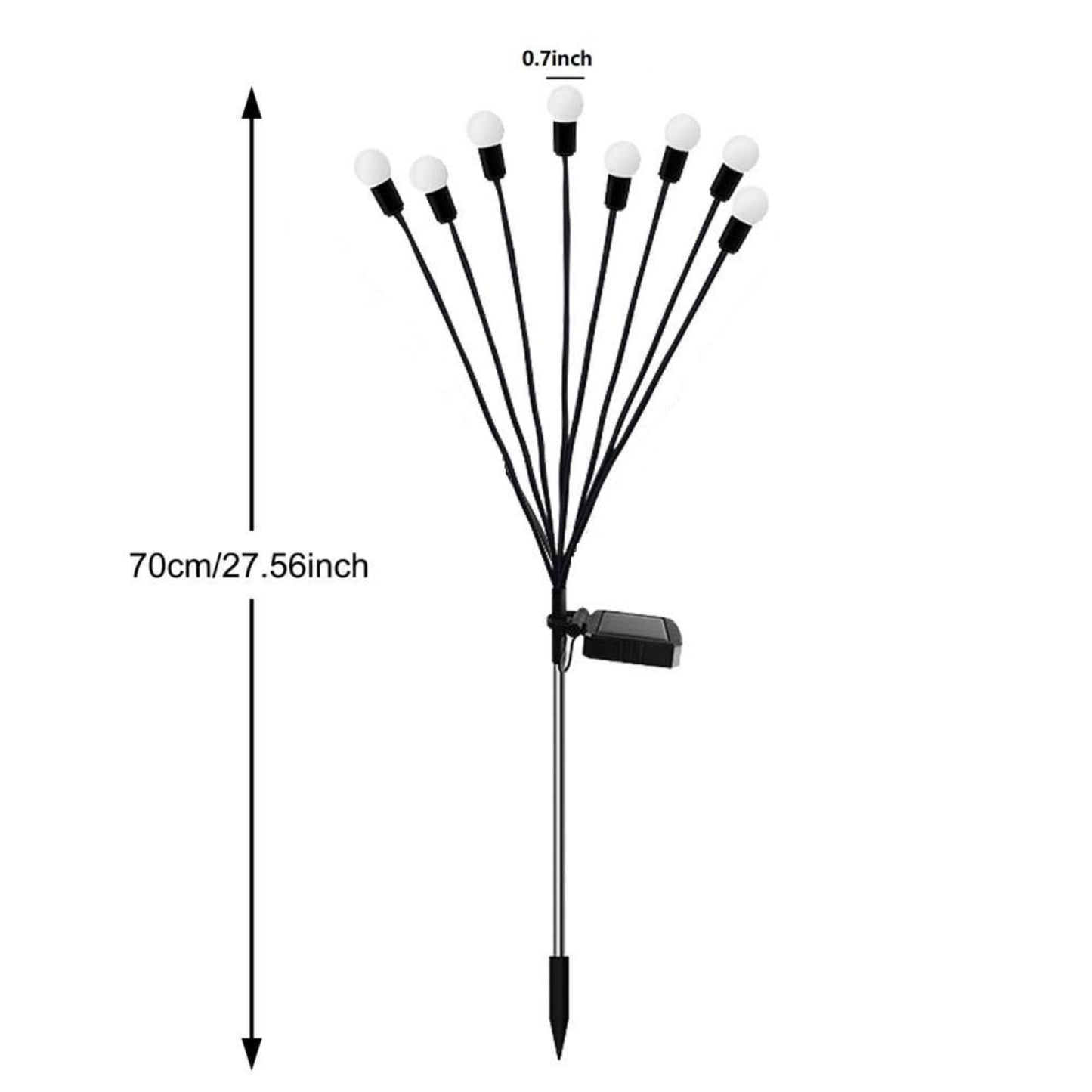 Solar Firefly Garden Lights - New Upgraded Solar Swaying Light 8 LED Starburst Solar Outdoor Lights Solar Firefly Lights Outdoor Waterproof Solar Garden Decorative Lights For Yard Patio Pathway, Pack Of 1 - RS6133