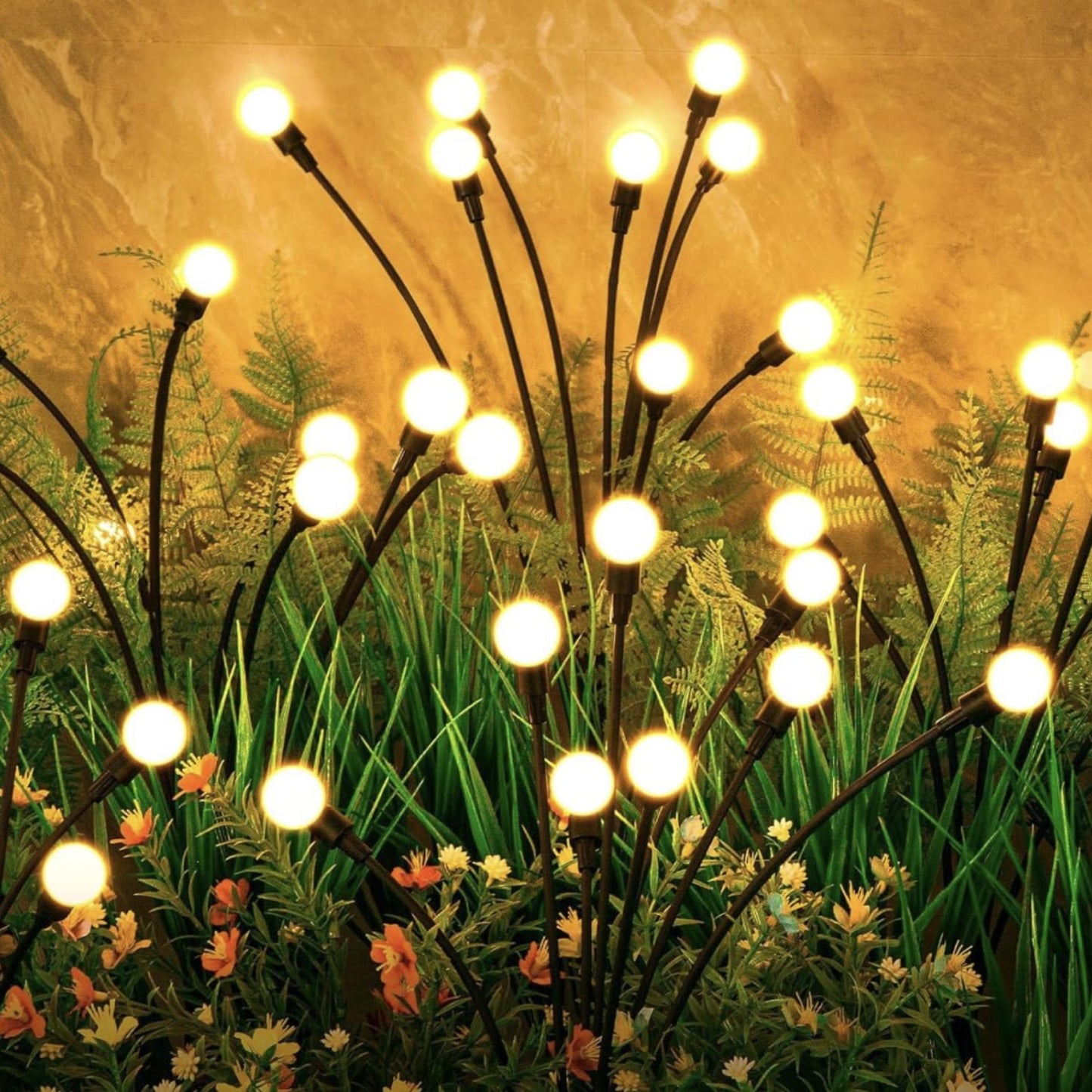 Solar Firefly Garden Lights - New Upgraded Solar Swaying Light 8 LED Starburst Solar Outdoor Lights Solar Firefly Lights Outdoor Waterproof Solar Garden Decorative Lights For Yard Patio Pathway, Pack Of 1 - RS6133