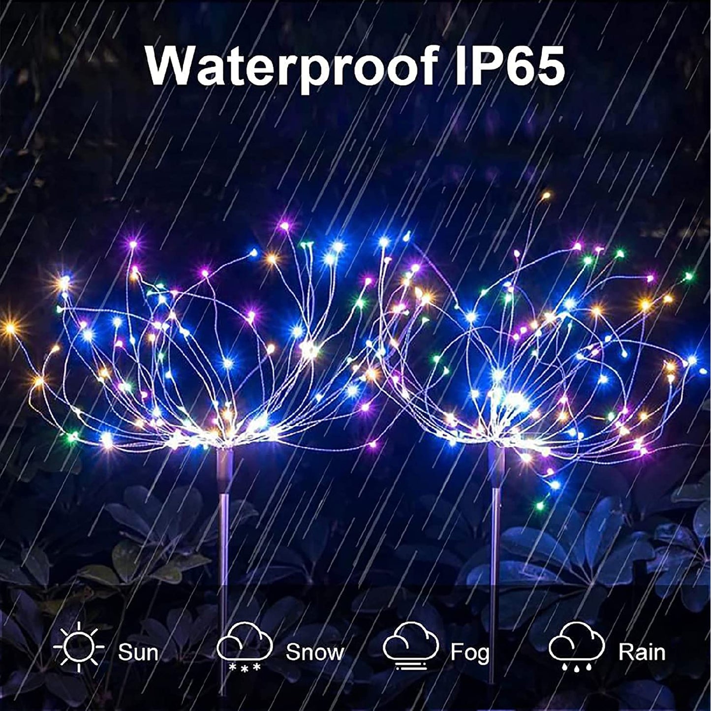 105 LED Flowers Fireworks Light Outdoor Solar Garden Decorative Lights With 105 LED Powered 35 Copper Wires String Landscape Light - DIY Flowers Fireworks Trees For Walkway Patio Lawn Backyard, Pack Of 1 - RS6134