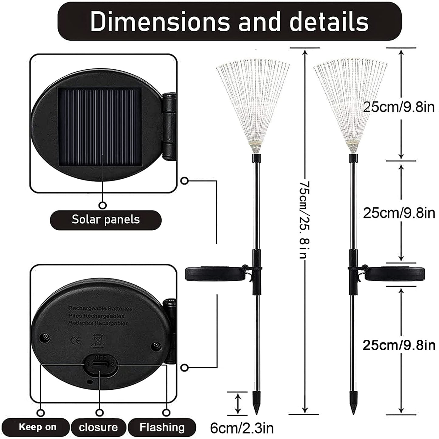 105 LED Flowers Fireworks Light Outdoor Solar Garden Decorative Lights With 105 LED Powered 35 Copper Wires String Landscape Light - DIY Flowers Fireworks Trees For Walkway Patio Lawn Backyard, Pack Of 1 - RS6134