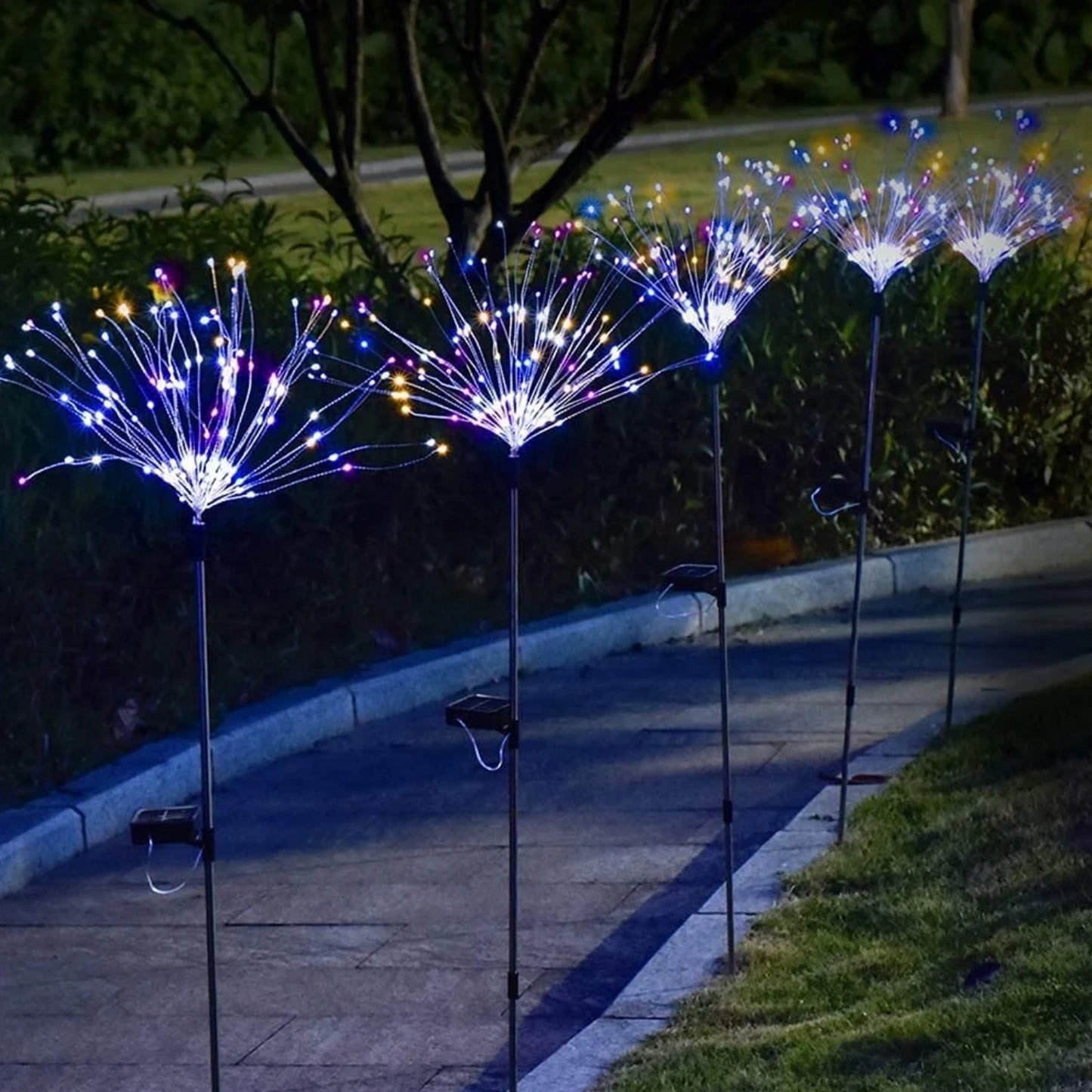 105 LED Flowers Fireworks Light Outdoor Solar Garden Decorative Lights With 105 LED Powered 35 Copper Wires String Landscape Light - DIY Flowers Fireworks Trees For Walkway Patio Lawn Backyard, Pack Of 1 - RS6134