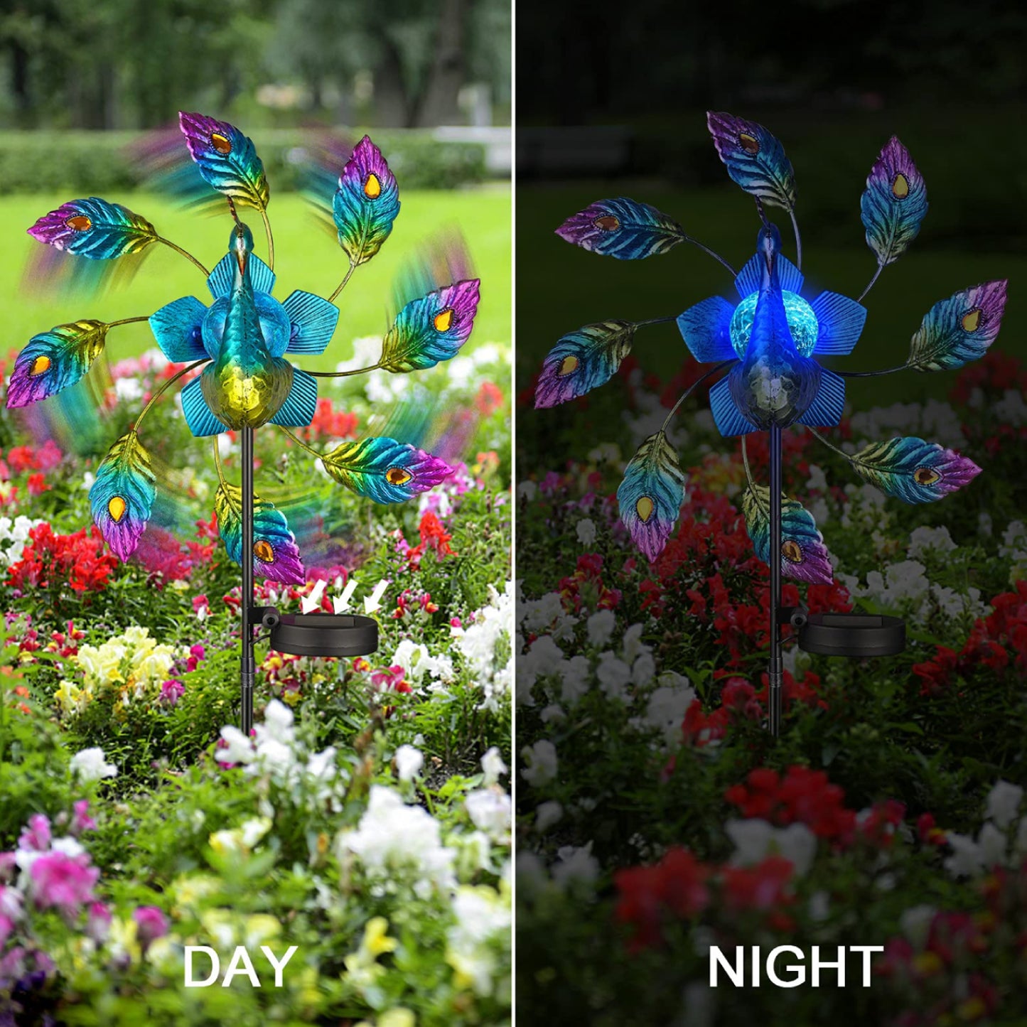 Solar Powered Peacock Path Light Solar Powered Garden Lights Waterproof Outdoor Garden Decor Ideal For Driveway, Backyard, Along Patio Or Porch, Around Pool, Decorative Designs, Pack Of 1 - RS6138