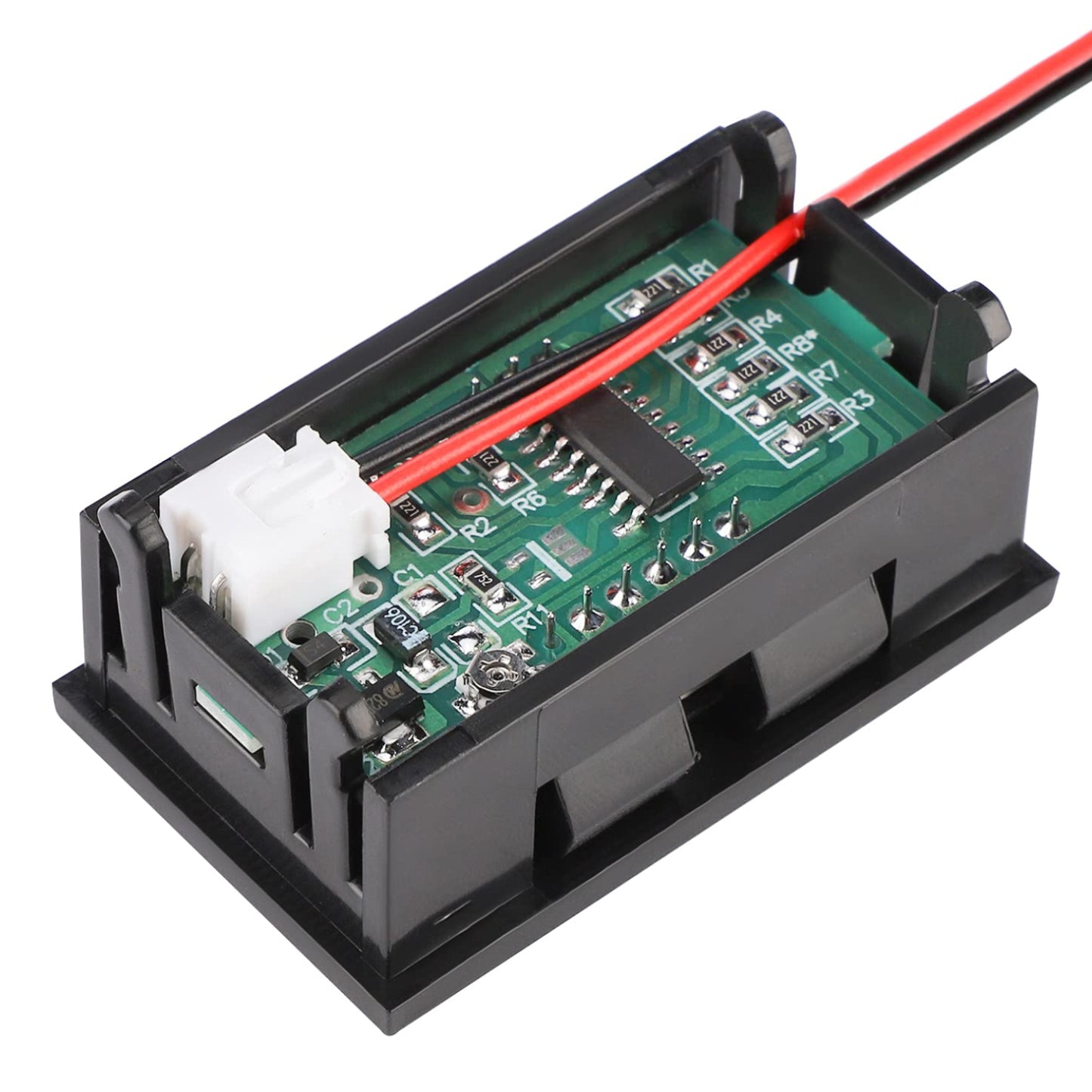 0.56" DC 5V-120V Digital Voltmeter 0.56" Digital Voltage Meter Two-Wire Digital Voltmeter For Car, Bike, Motorcycle - Green - RS6897