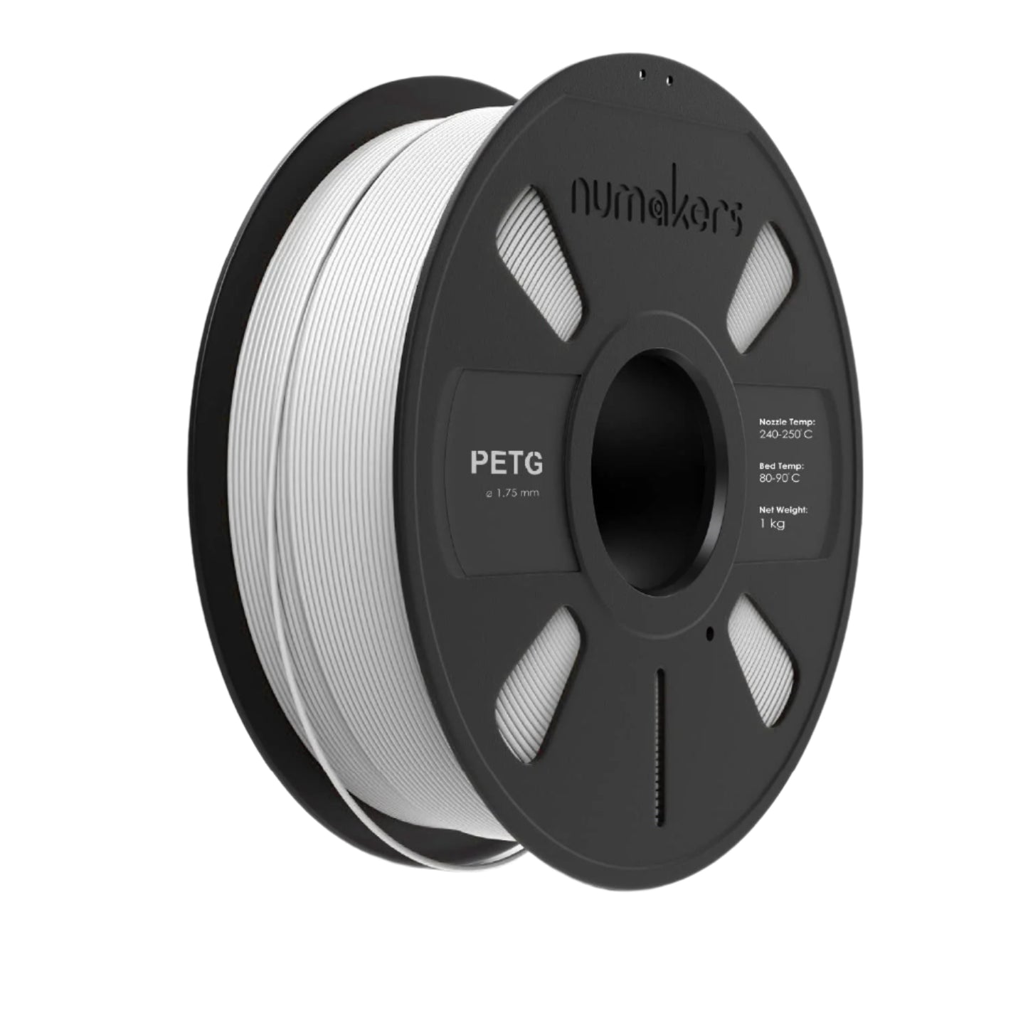 Numaker PETG Filament 1.75mm 1kg Spool High Strength, Smooth Finish, 3D Printing Material - Pure White - RS6761