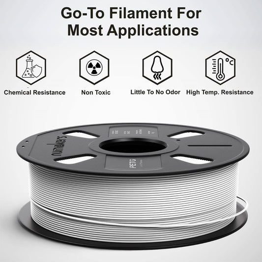 Numaker PETG Filament 1.75mm 1kg Spool High Strength, Smooth Finish, 3D Printing Material - Pure White - RS6761