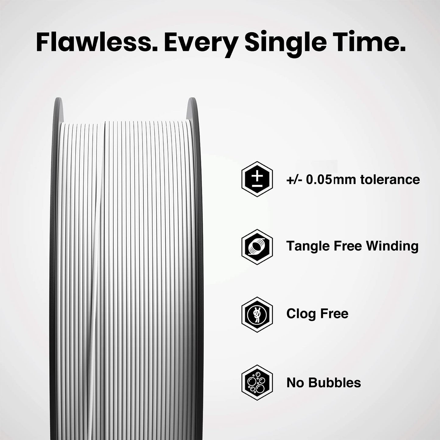 Numaker PETG Filament 1.75mm 1kg Spool High Strength, Smooth Finish, 3D Printing Material - Pure White - RS6761