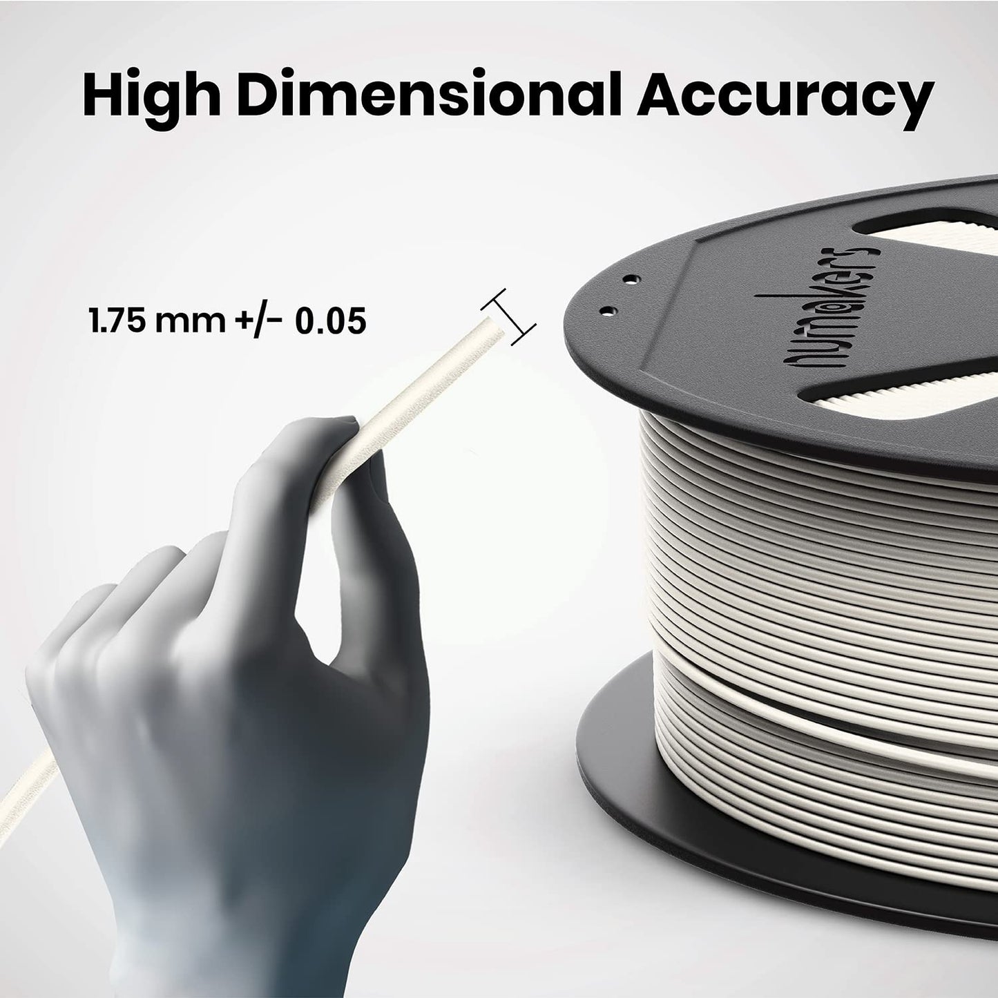 Numaker PETG Filament 1.75mm 1kg Spool High Strength, Smooth Finish, 3D Printing Material - Pure White - RS6761