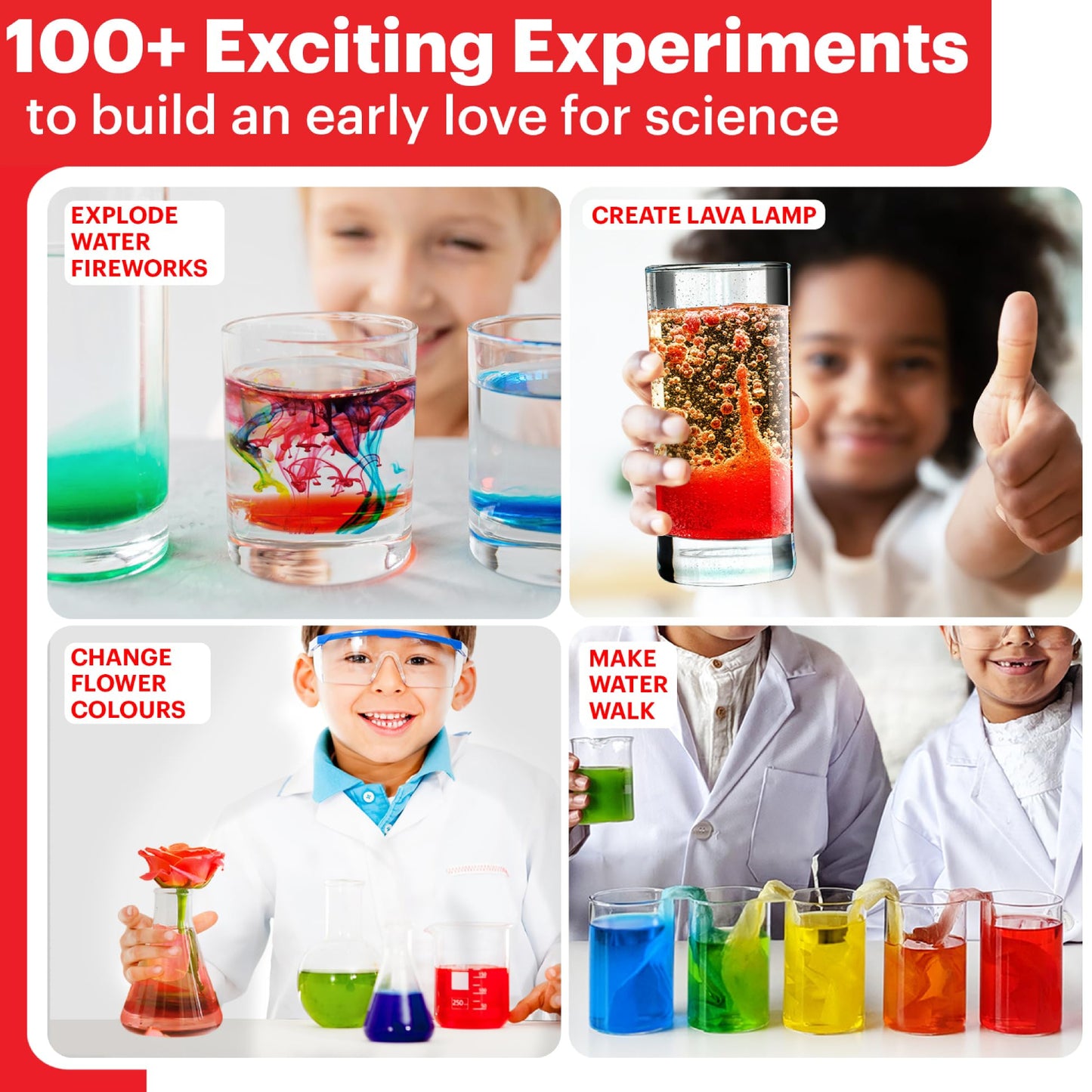 My First Science Kit 100+ Experiment Science STEM Kit STEM Toys For Boys & Girls Learning & Education Kit DIY Science Experiment Toys Hands-on learning toys Early Childhood Education Toys Craft Gift For Kids Ages 4 To 8 - RS6202