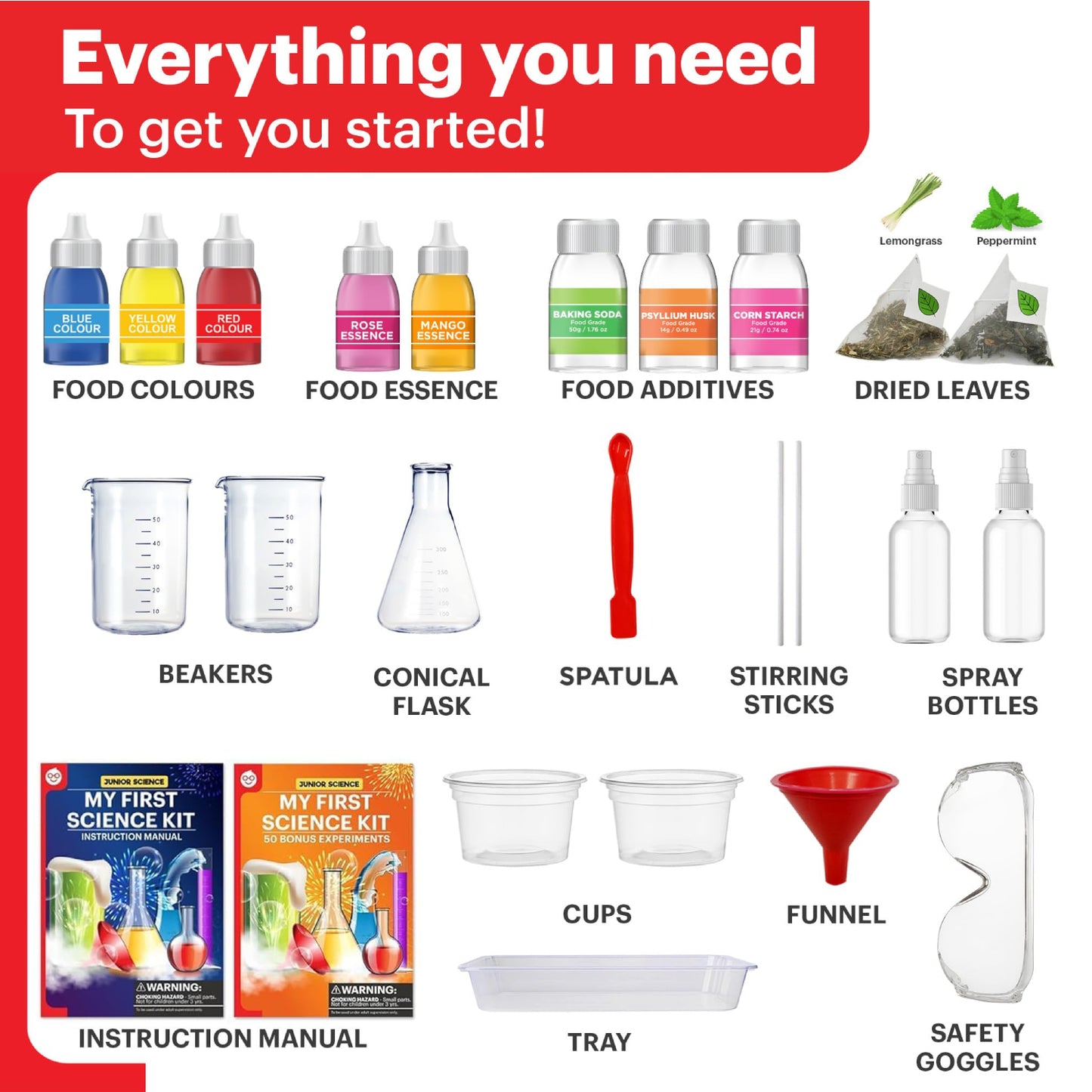 My First Science Kit 100+ Experiment Science STEM Kit STEM Toys For Boys & Girls Learning & Education Kit DIY Science Experiment Toys Hands-on learning toys Early Childhood Education Toys Craft Gift For Kids Ages 4 To 8 - RS6202
