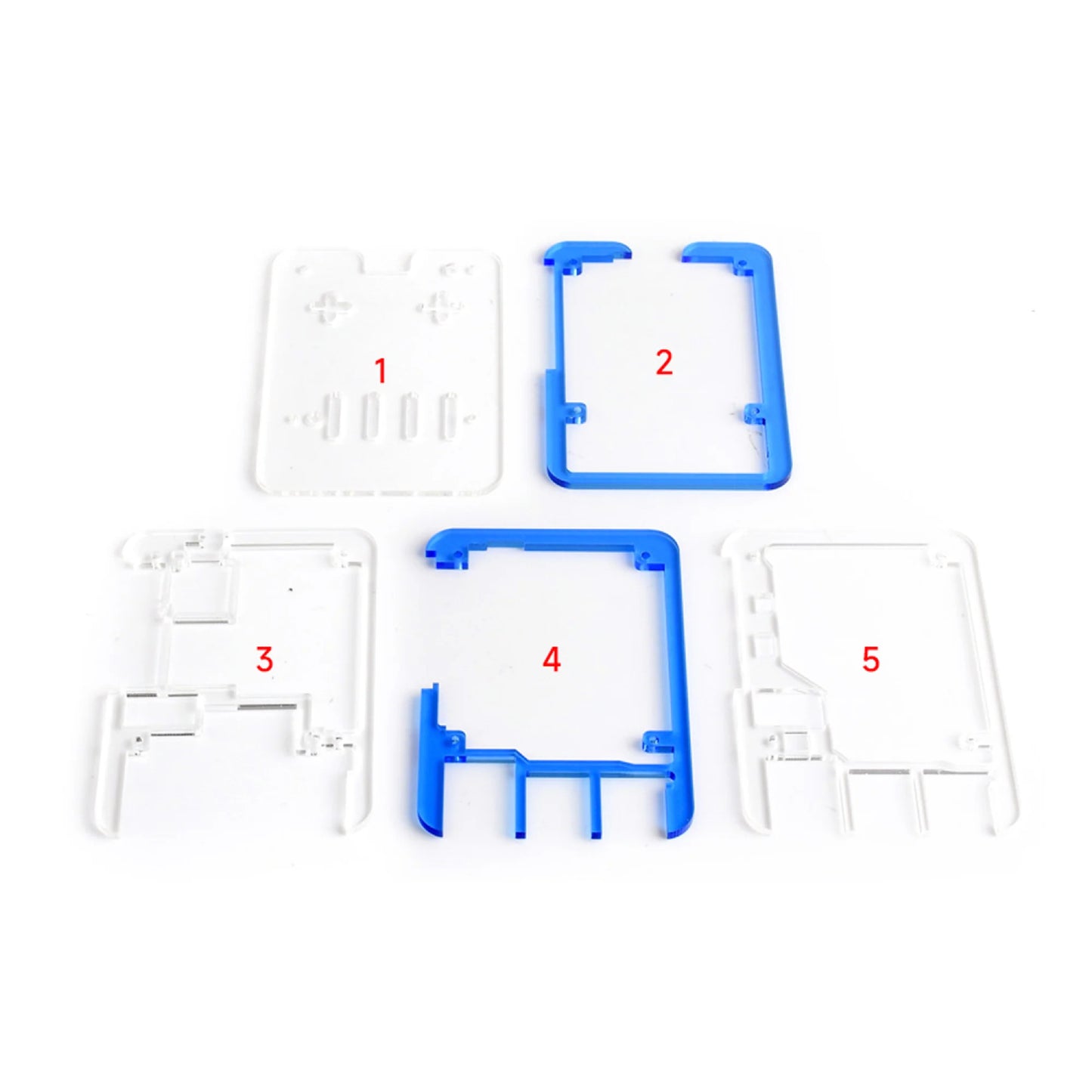 Raspberry Pi 5 5 Layer Case Raspberry Pi 5 Acrylic Shell Compatible With Active Cooler For Raspberry Pi 5 4GB, 8GB - Blue - RS5772