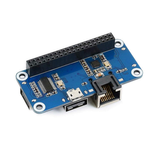 Waveshare Ethernet/USB HUB HAT Expansion Board For Raspberry Pi 3B/2B/Zero/Zero W/ WH, With 1 RJ45 Ethernet Port, 3 USB Ports - RS2408