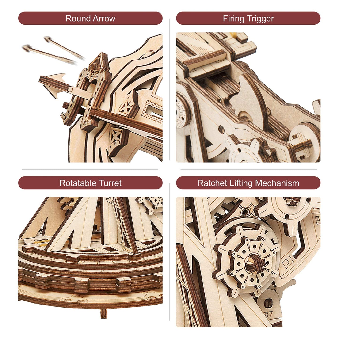 Wooden Catapult DIY Kit Mechanical Catapult STEM Kit DIY Catapult Kit Build Your Own Medieval Siege Weapon Learn and Play: Mechanical Catapult Kit - RS6198