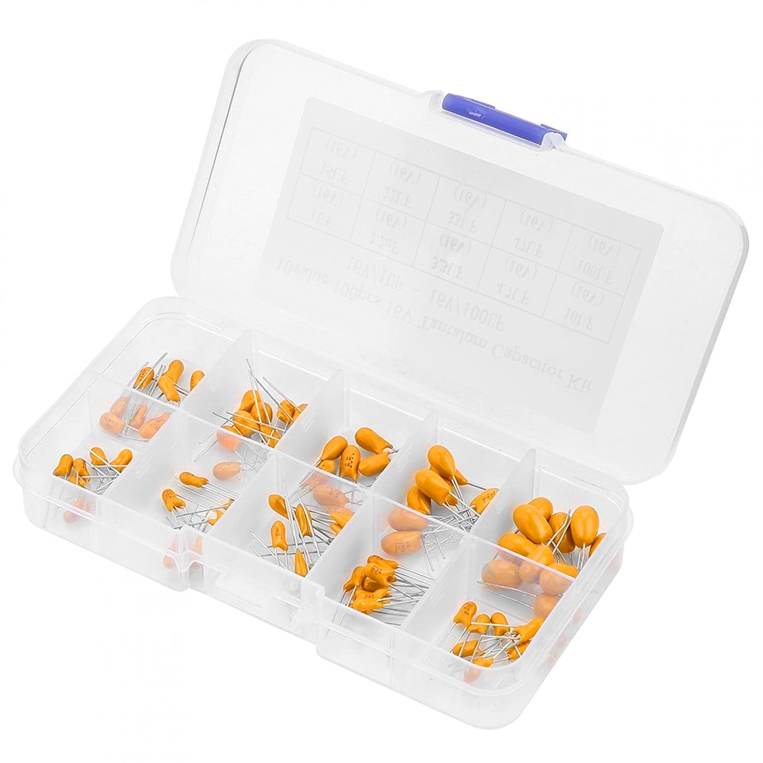 1uF-100uF Capacitors Assortment Kit With Plastic Box