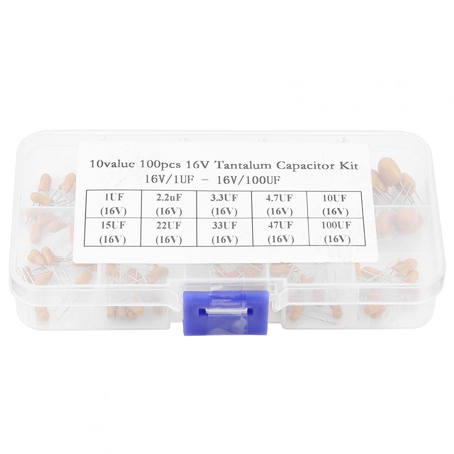 1uF-100uF Capacitors Assortment Kit With Plastic Box