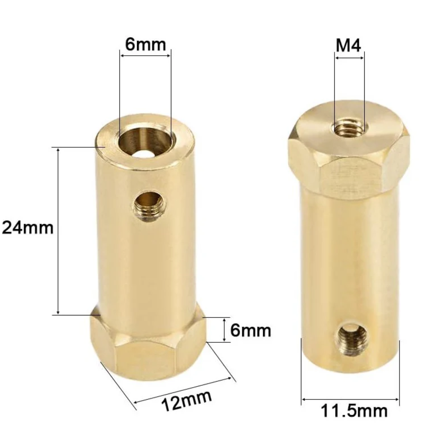 Long hex wheel connector