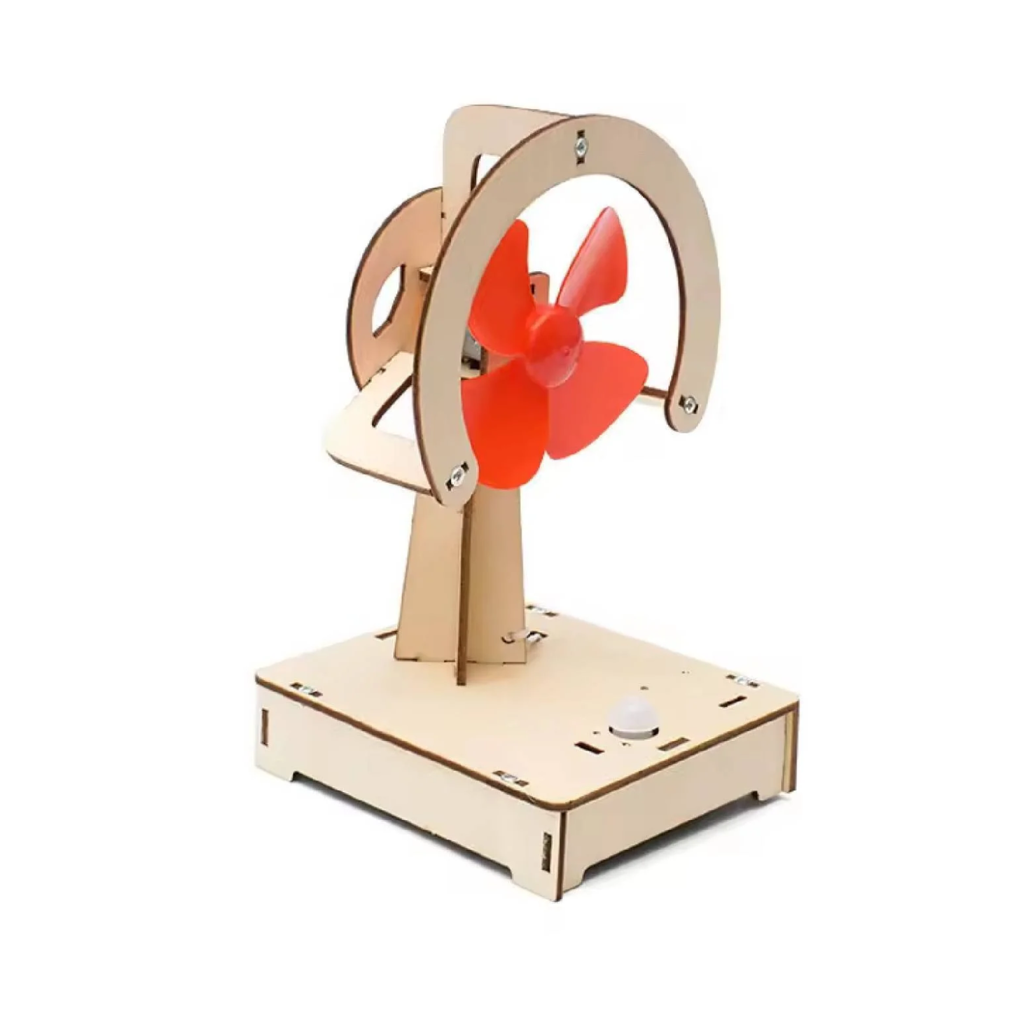 Human Body Induction Fan Sensor Kit DIY Human Body Induction Fan Science Experiment Kit Technology Body-Sensing Moving Head Fan Wooden Educational Stem Toy For Children - RS6456