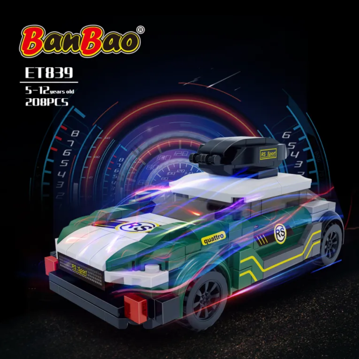 BanBao Speed Race Car Building Blocks Set Plastic Race Car Brick Toys For Children Christmas Gift - RS7489/RS7648