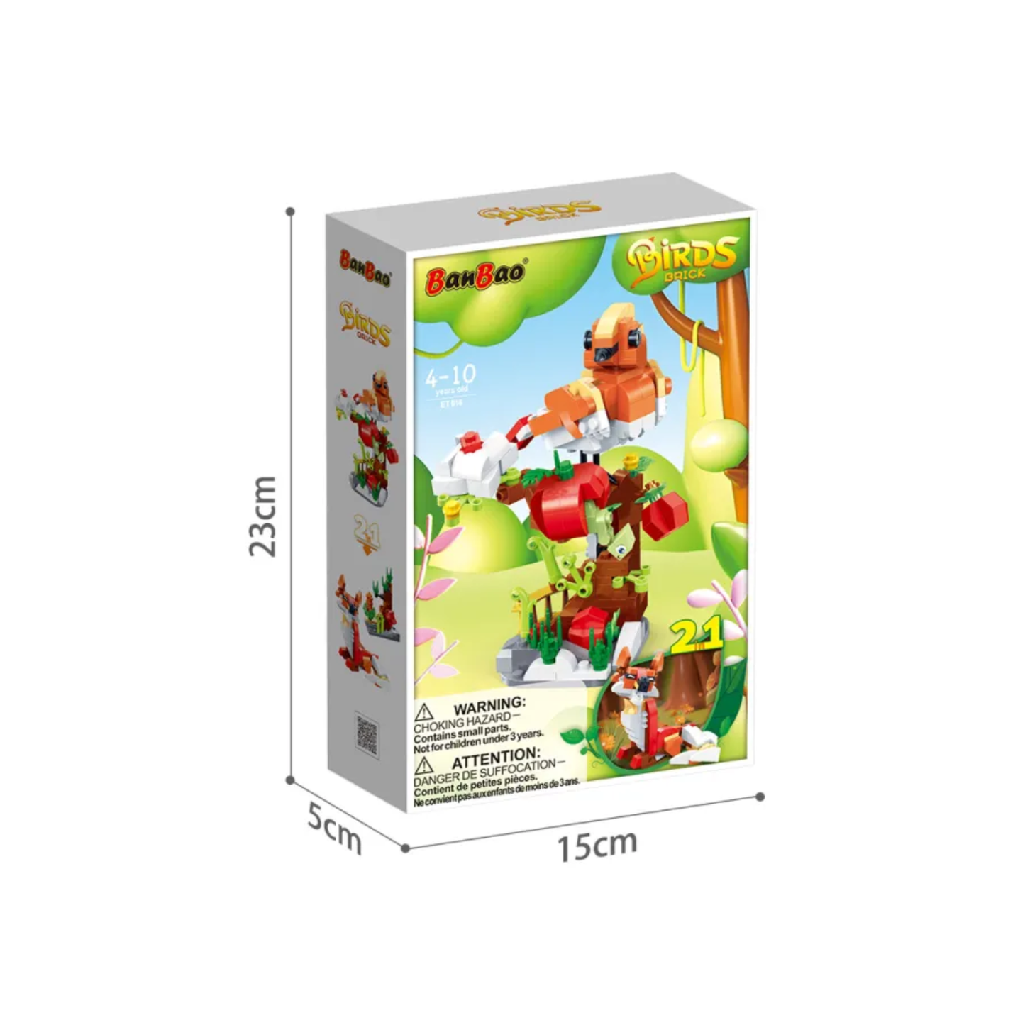 Colorful Robin and Fox Building Toy