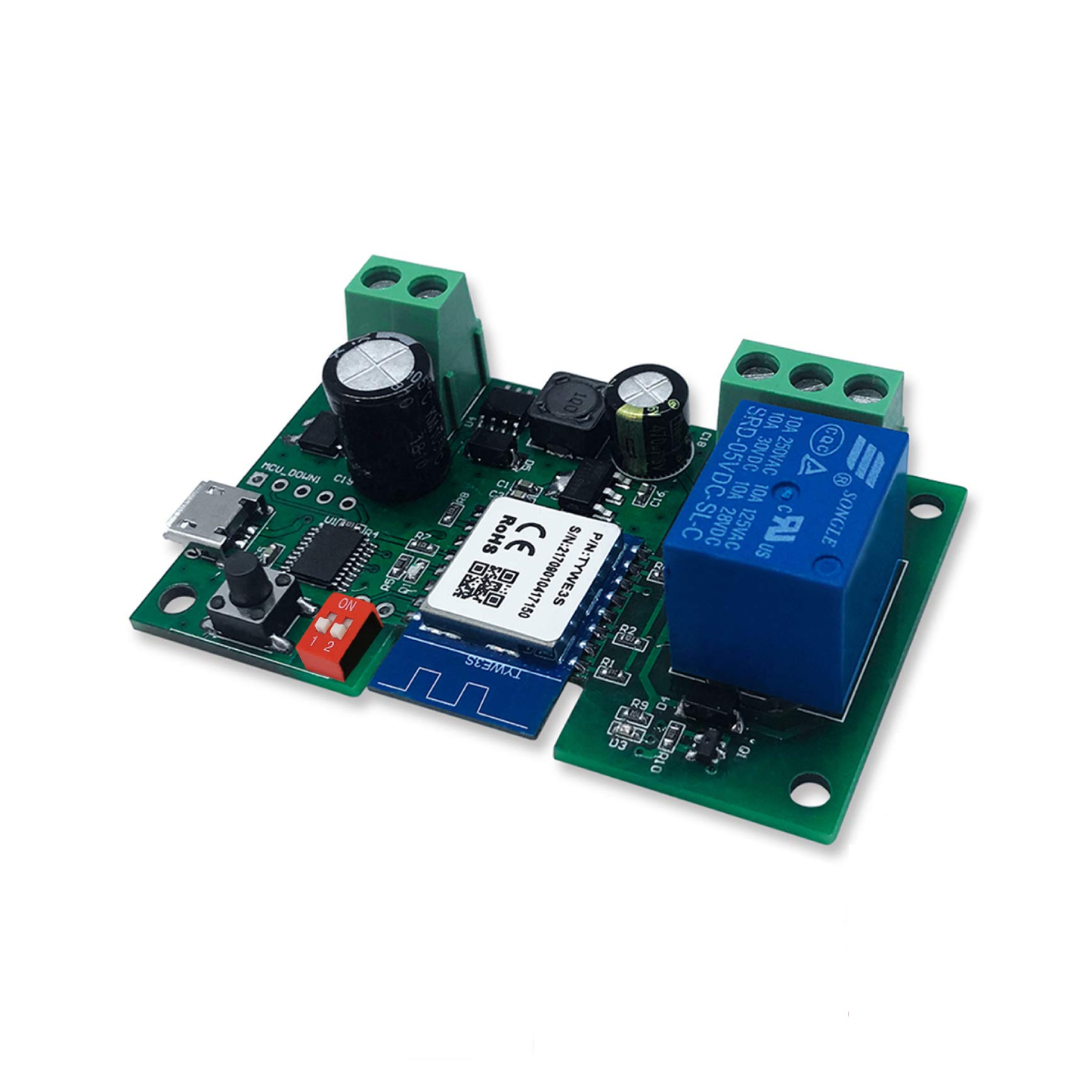 1-Channel Smart Switch Relay Module TUYA/Smart Life App Alexa Google IFTTT Wireless Smart Home Remote Control WiFi Switch Momentary Time Adjustable - RS2790