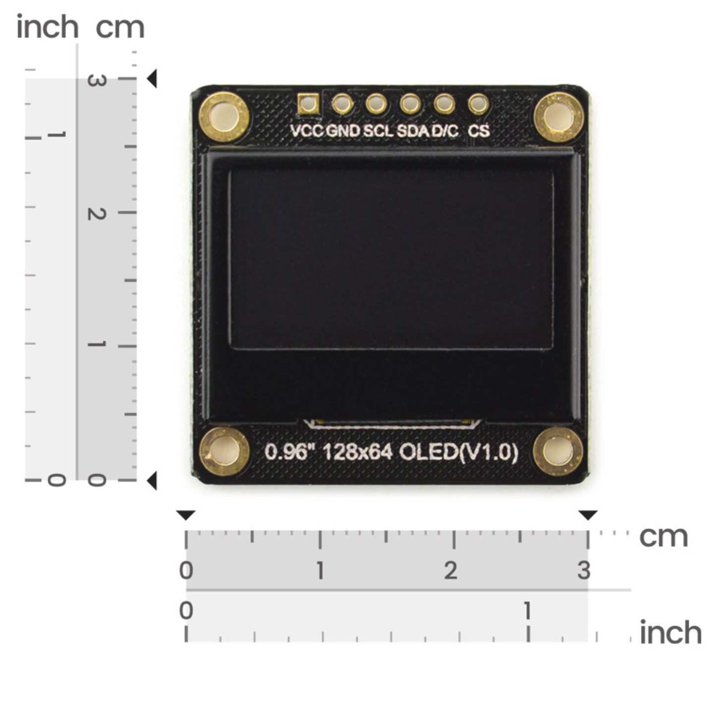 DFRobot Fermion: Monochrome 0.96″ 128×64 I2C/SPI OLED Display (Breakout)
