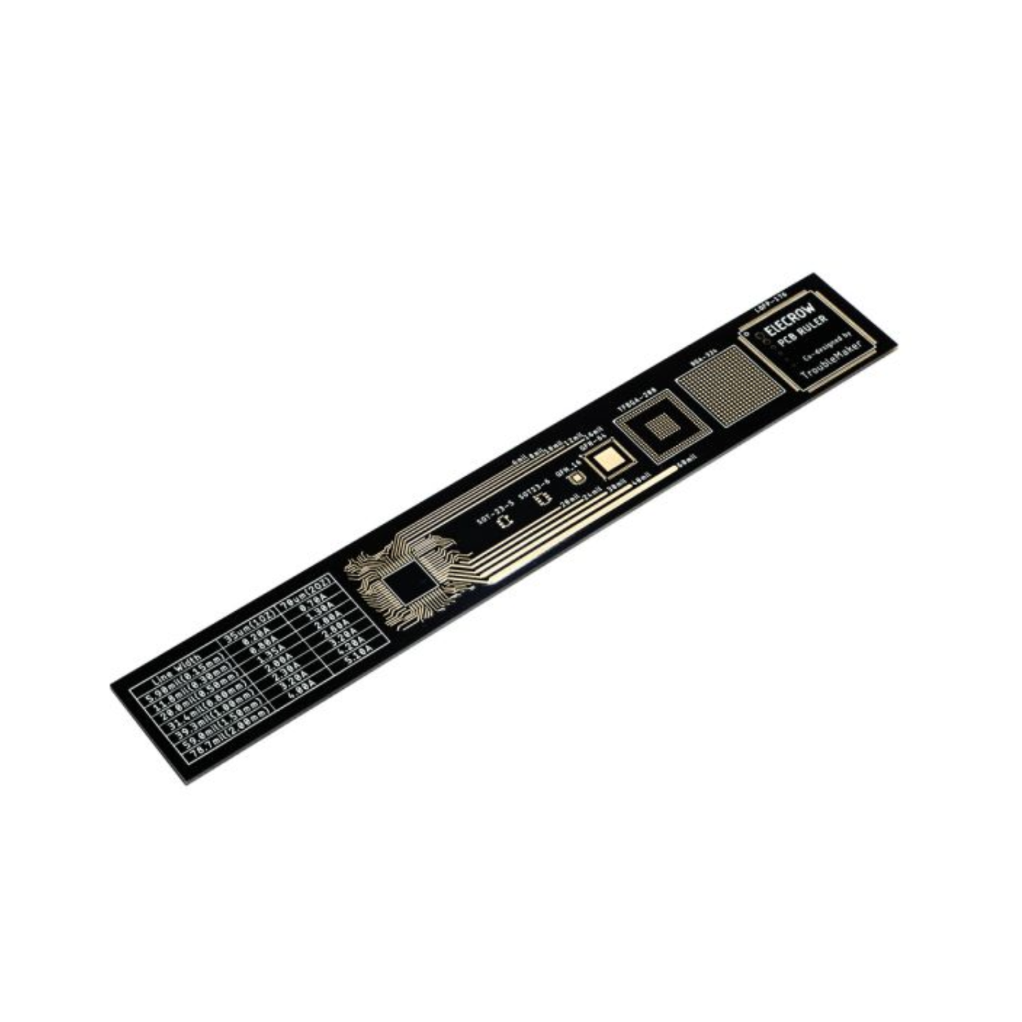 Elecrow 2.0 PCB Ruler Multifunctional PCB Ruler PCB Measurement Tool - White/Black - RS7214