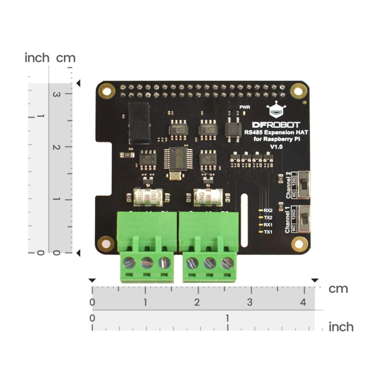 DFRobot Dual-channel RS485 Expansion Hat For Raspberry Pi 4B