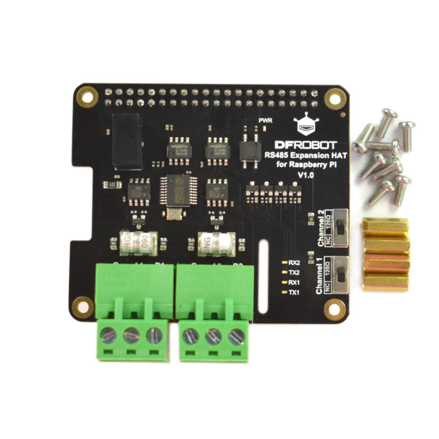 DFRobot Dual-channel RS485 Expansion Hat For Raspberry Pi 4B