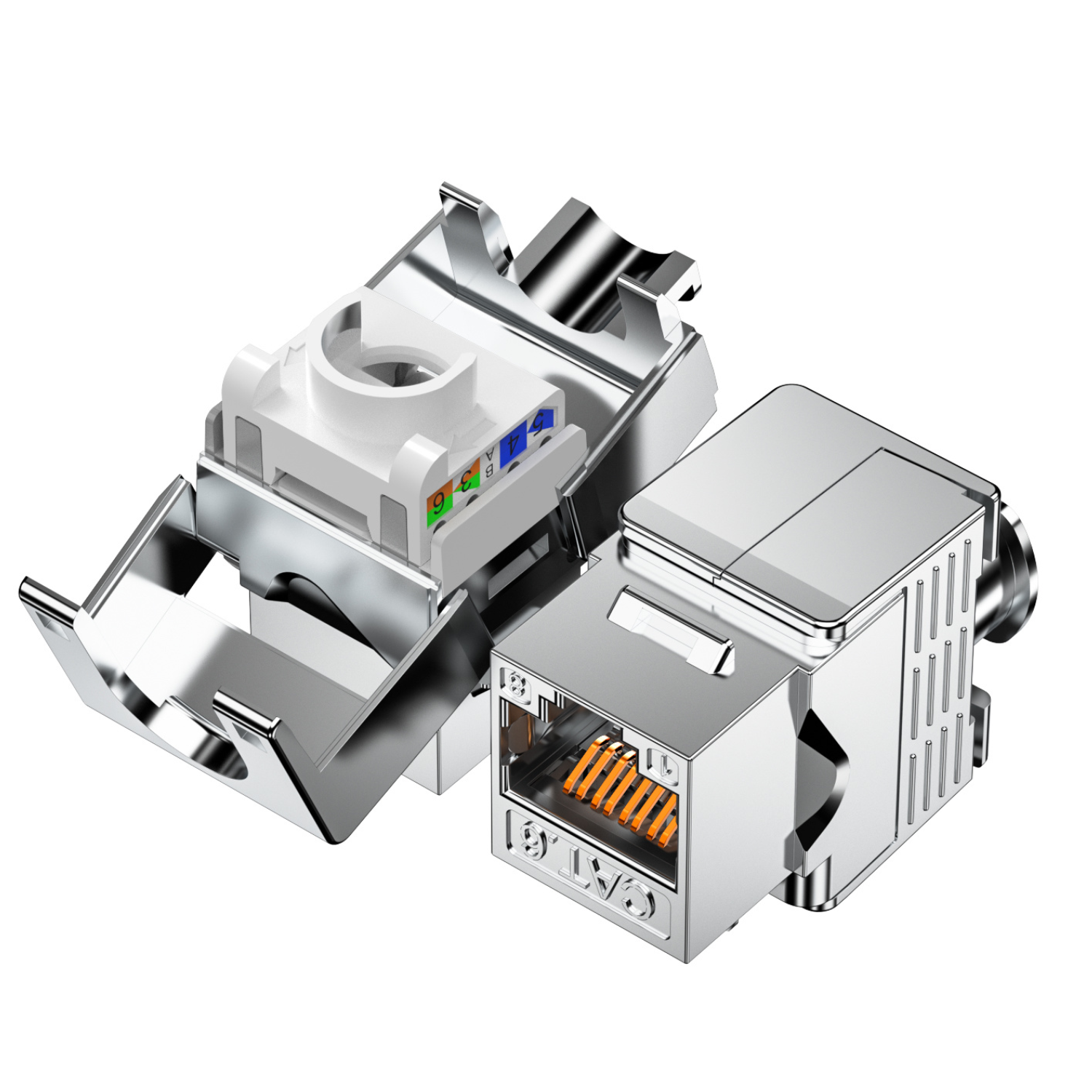 Shielded Toolless Mini Keystone Jack 180 Degree