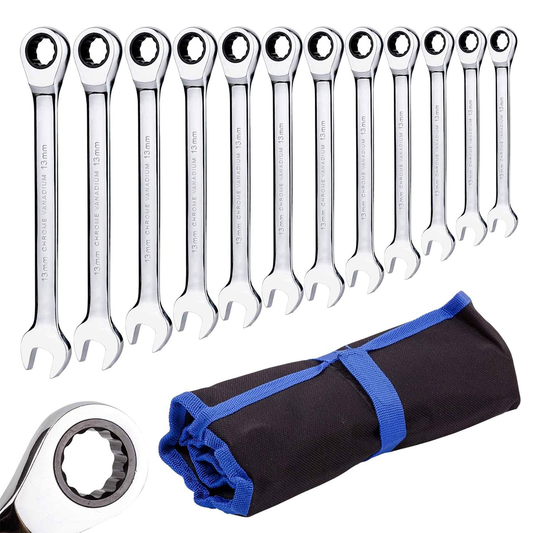 12-Piece Metric Combination Wrench Set (8-19mm)