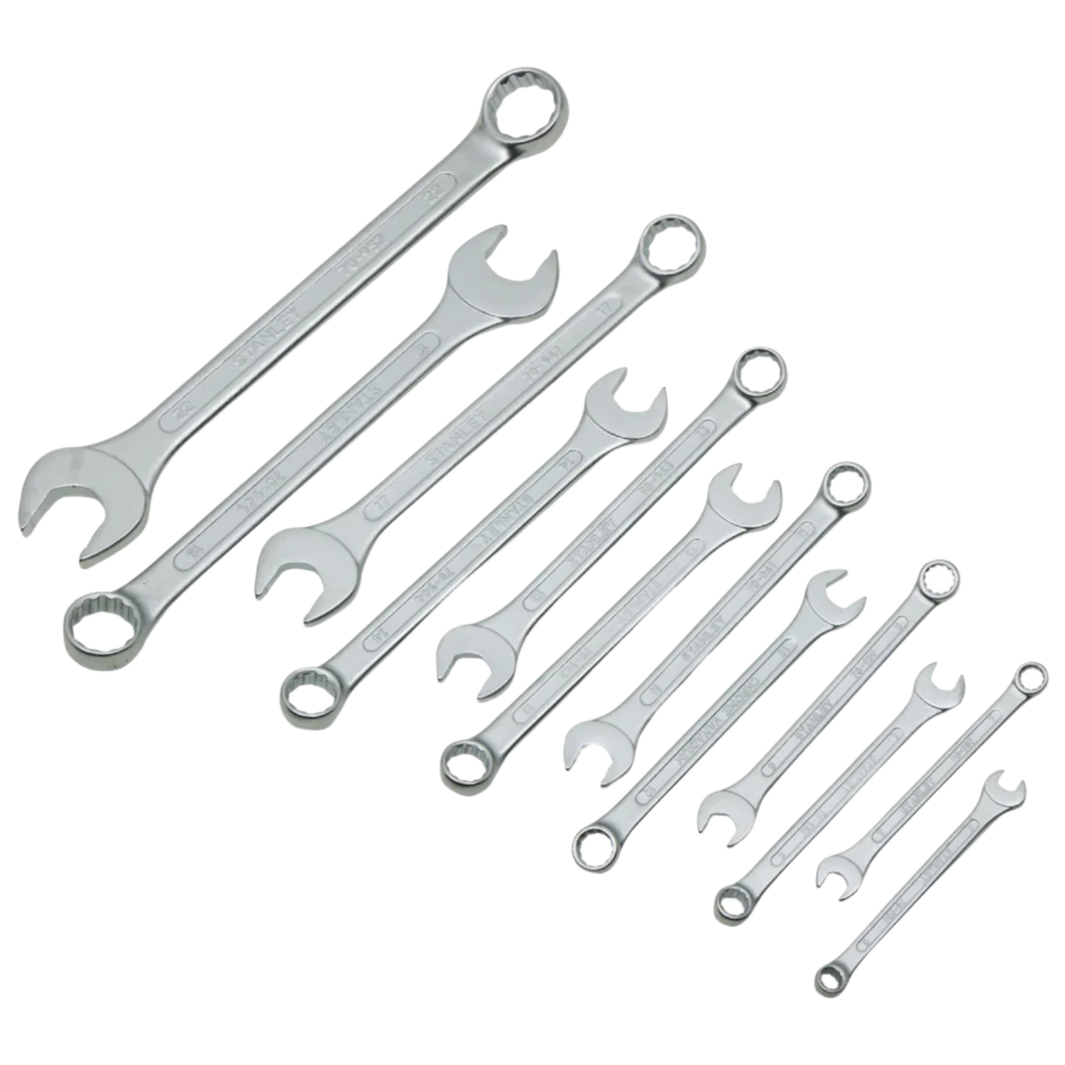 STANLEY 70- 964E 12-Piece Chrome Vanadium Steel Combination Spanner Set