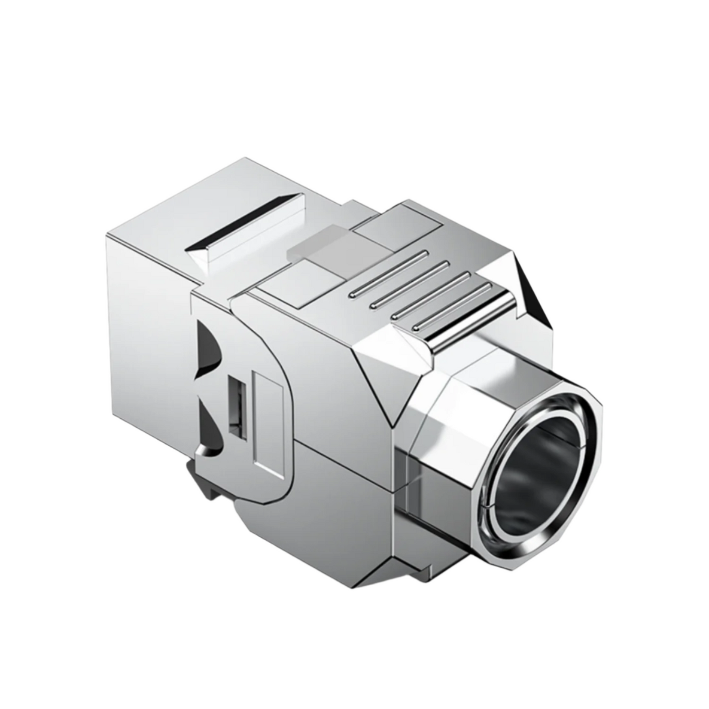 Premium 180-Degree Shielded FTP Toolless RJ45 Keystone Jack With Locking Nut For Easy & Secure Network Connections