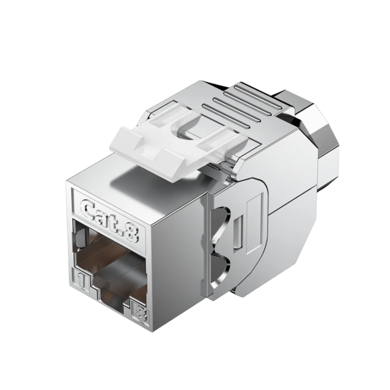 Shielded 180-Degree Tool-Free RJ45 Keystone Jack With Grounding Nut