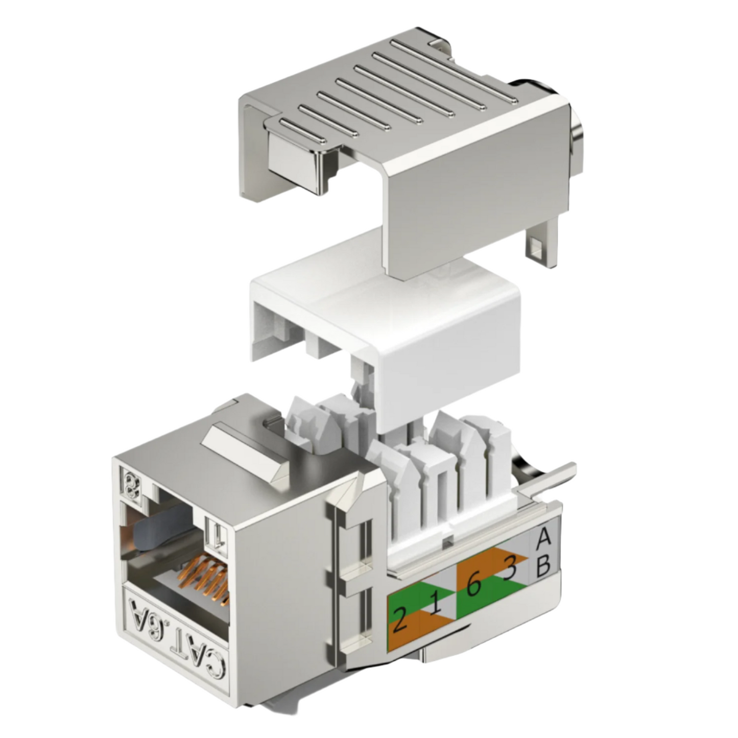 90-Degree Angled FTP Shielded Cat6/6A Keystone Jack