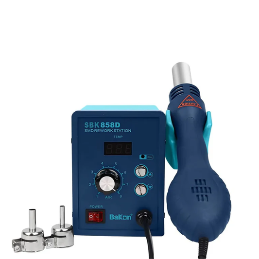 Bakon SBK858D Professional Hot Air Rework Station With Intelligent Digital Temperature Control For Electronic Soldering & Desoldering