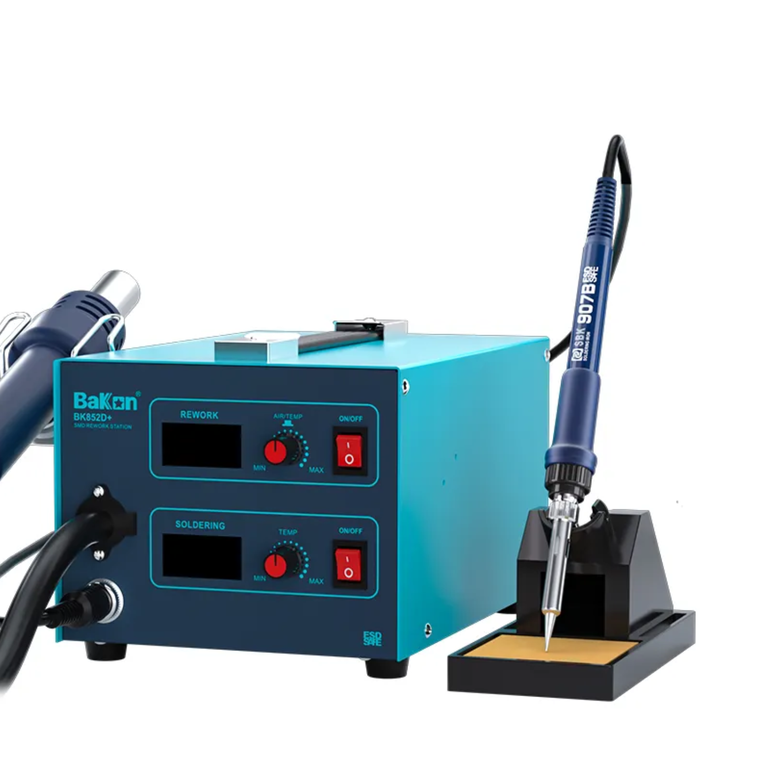 Bakon BK852D+ 2-in-1 Digital Soldering Iron &  Hot Air Rework Station