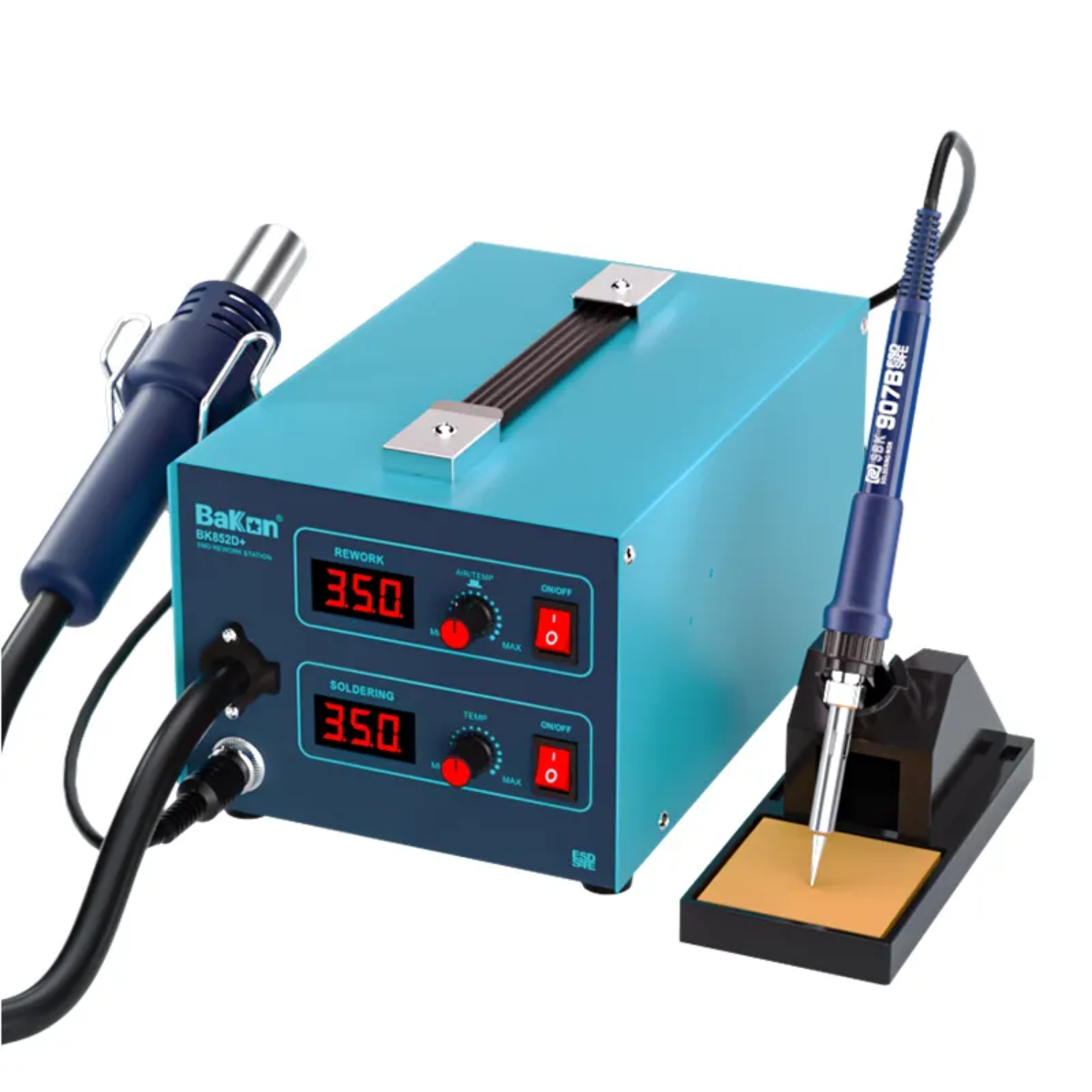 Bakon BK852D+ 2-in-1 Digital Soldering Iron &  Hot Air Rework Station