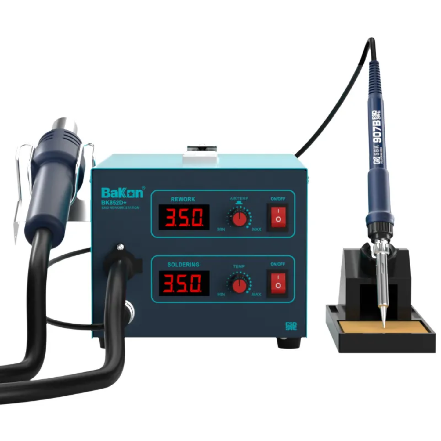 Bakon BK852D+ 2-in-1 Digital Soldering Iron & Hot Air Rework Station