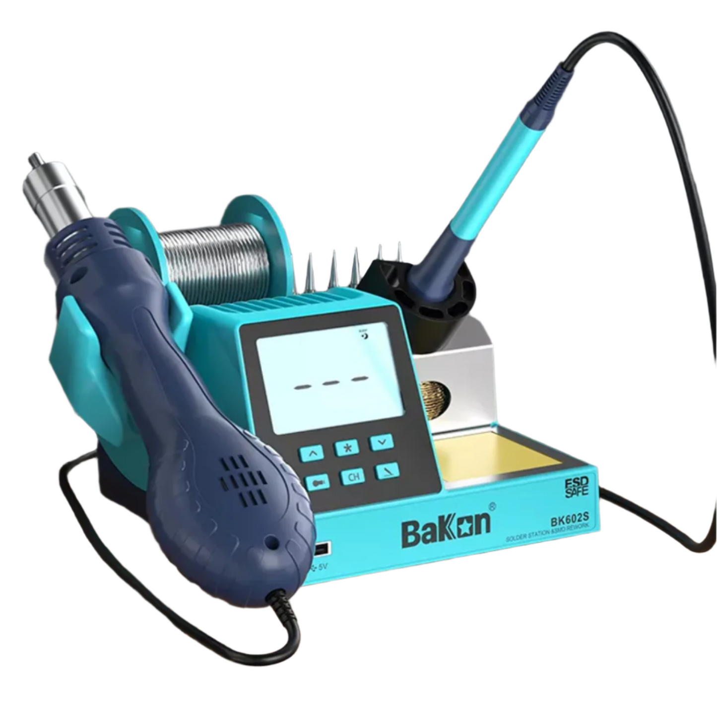 BK602S Digital 2-in-1 Rework Soldering Station Hot Air Gun & Iron