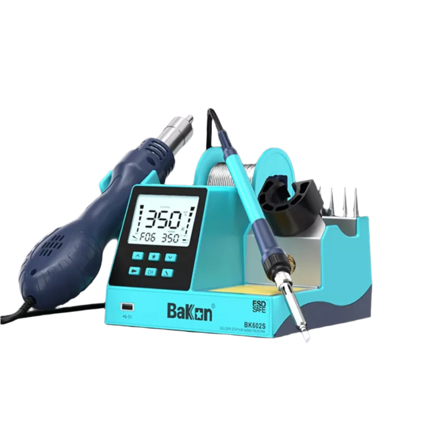 BK602S Digital 2-in-1 Rework Soldering Station Hot Air Gun & Iron