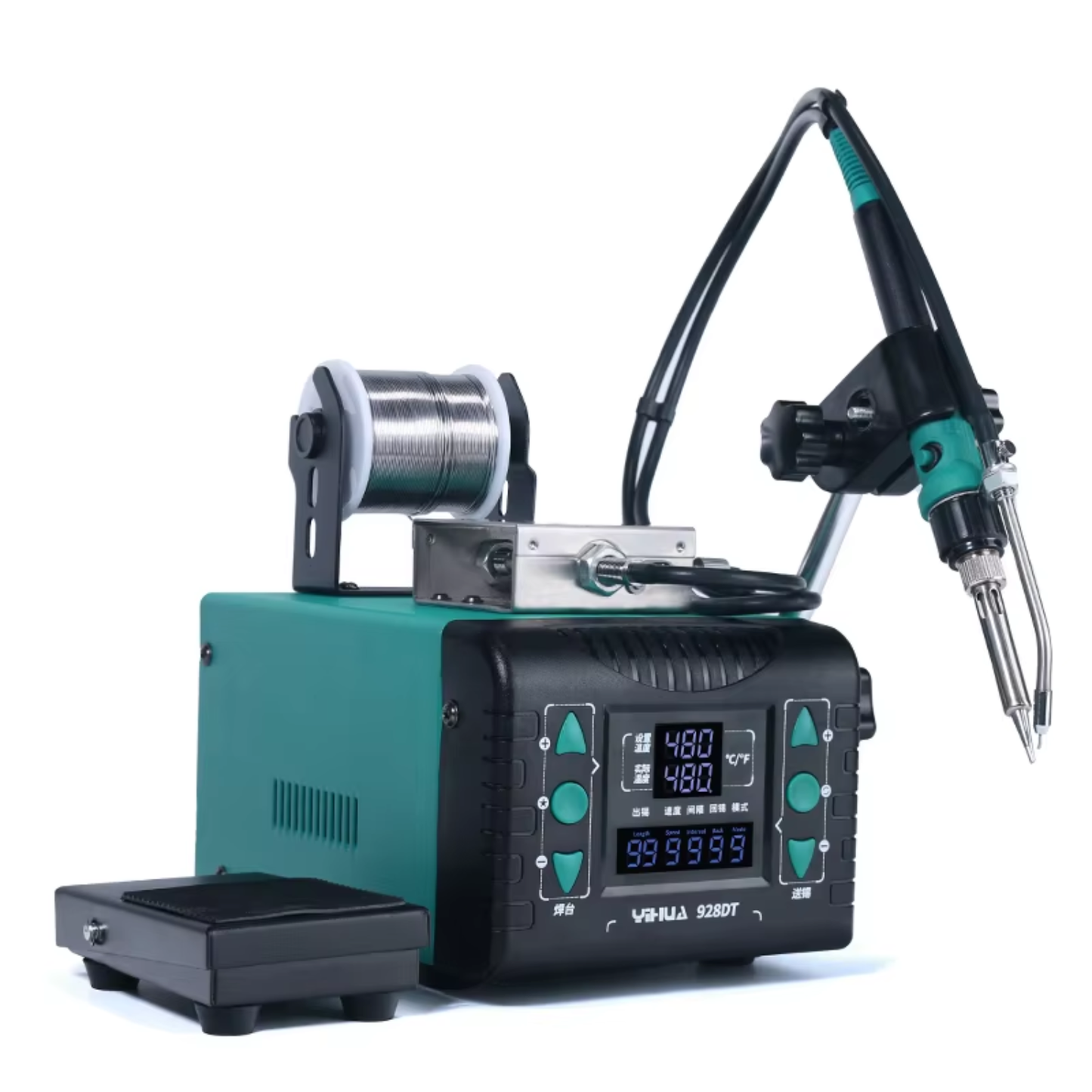 YIHUA 928DT Anti-Static Lead-Free Rework Station with Foot-Operated Automatic Soldering Iron & Constant Temperature Control - RS6858