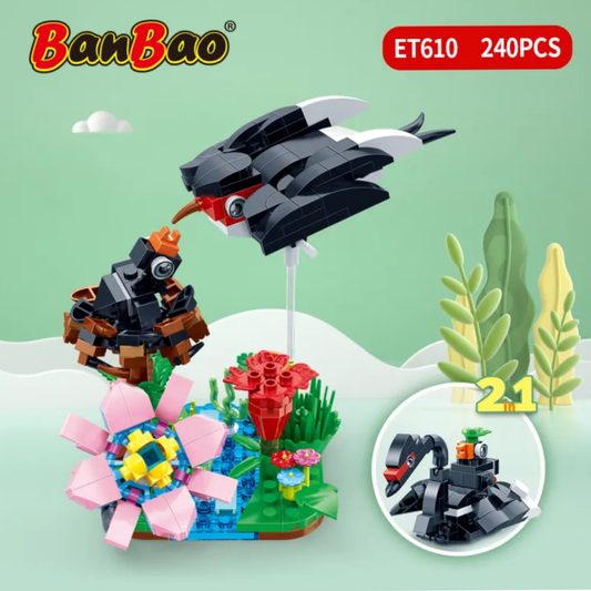 BanBao Bird Block Set Black Swan and Swallow Building Block Toy Set For DIY Toy For Kids - RS7659