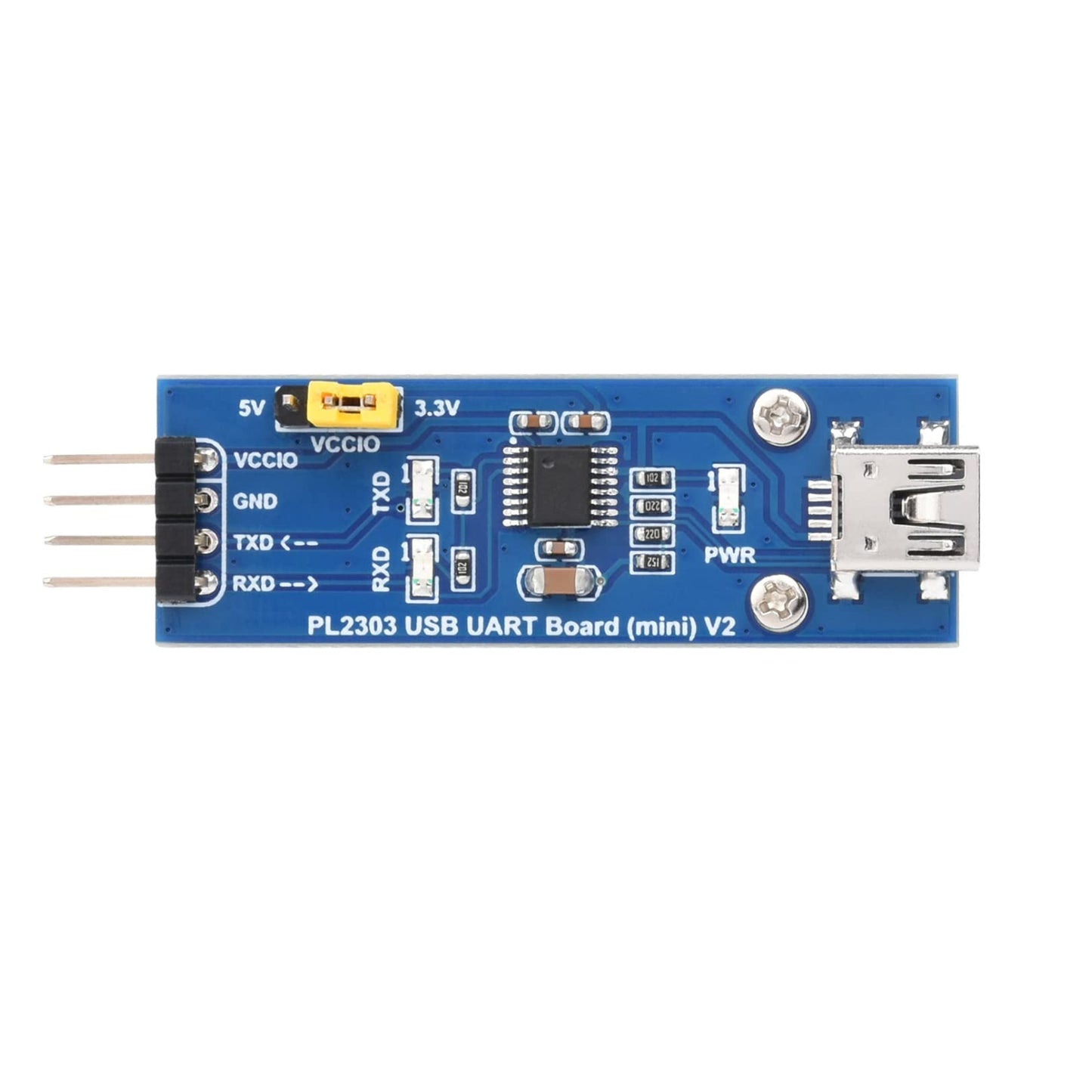 Waveshare PL2303 USB to UART (TTL) Converter Module Serial Communication Adapter Board for Microcontrollers & Raspberry Pi - Mini USB Port - RS5925