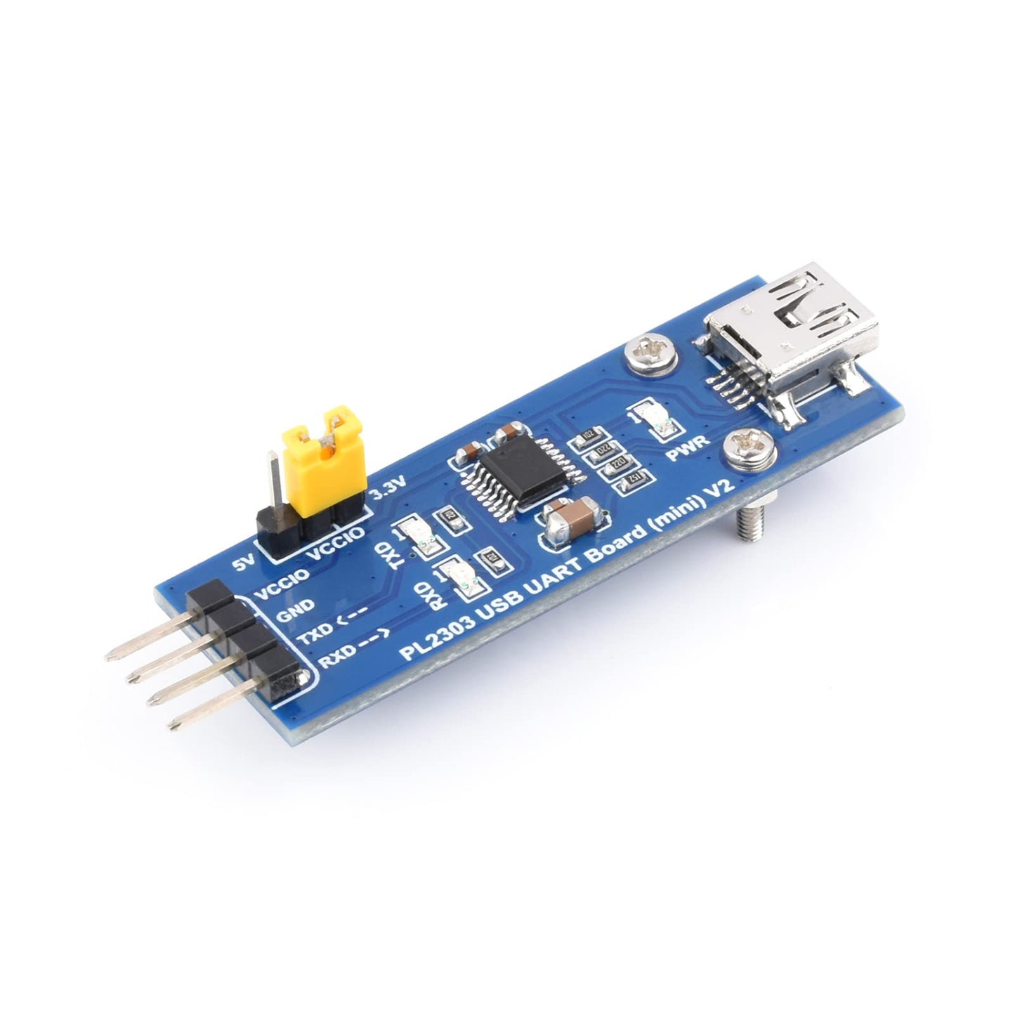 Waveshare PL2303 USB to UART (TTL) Converter Module Serial Communication Adapter Board for Microcontrollers & Raspberry Pi - Mini USB Port - RS5925