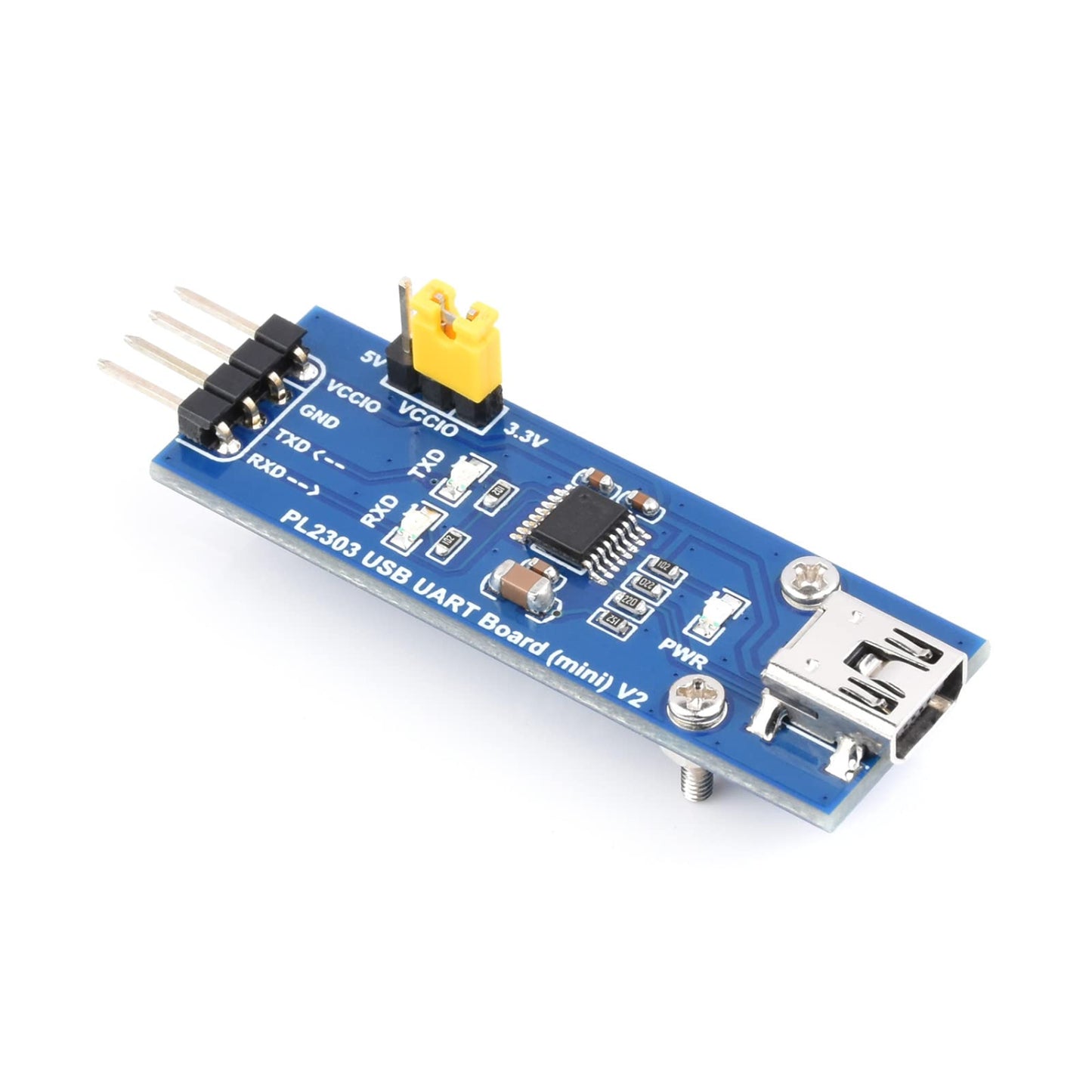 Waveshare PL2303 USB to UART (TTL) Converter Module Serial Communication Adapter Board for Microcontrollers & Raspberry Pi - Mini USB Port - RS5925