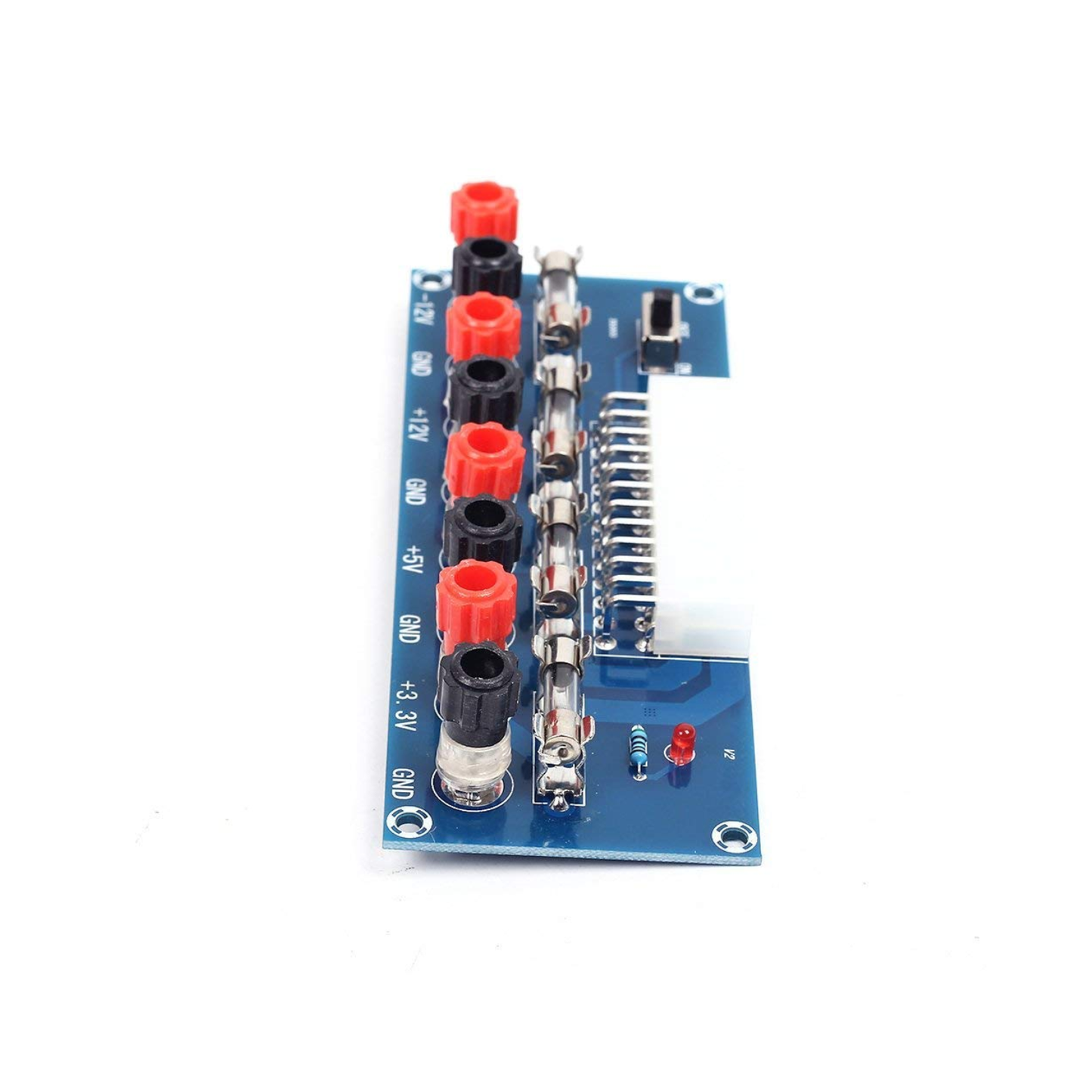 Benchtop ATX Power Board Multi-Voltage ATX Power Supply Breakout Module 24 Pin Benchtop Power Adapter 12V 5V 3.3V Module - RS1824