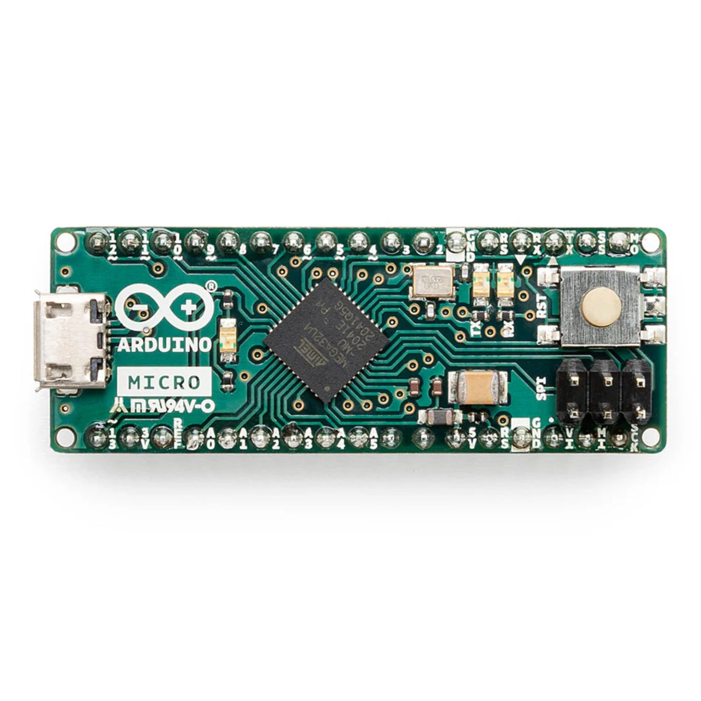 Official Arduino Micro Rev3 USB Development Board With Headers ATmega32U4 Microcontroller With USB HID Support For Compact Projects
