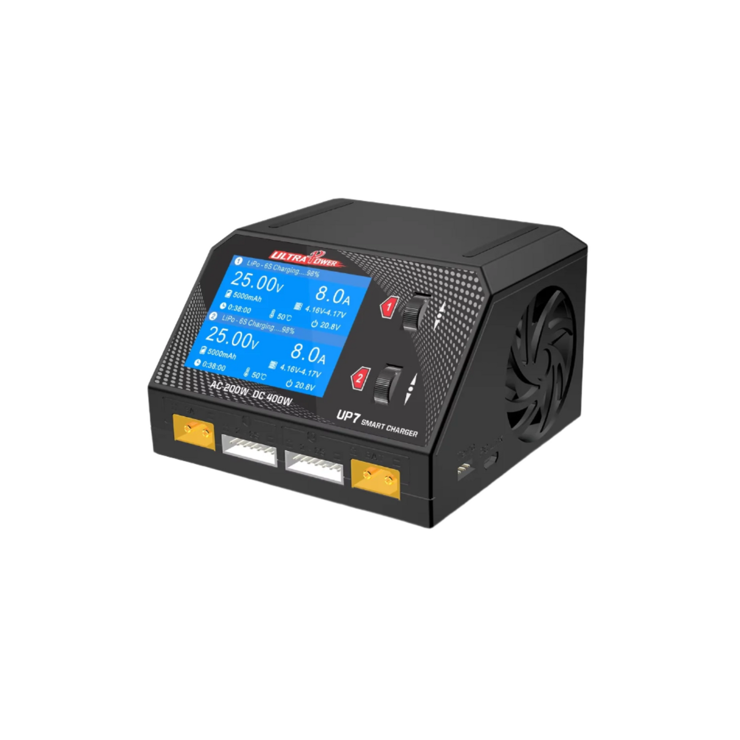 UltraPower UP7 400W Dual Channel Smart Charger 10A Intelligent AC/DC Charger For LiPo LiFe NiMH Batteries RC Drones & Cars