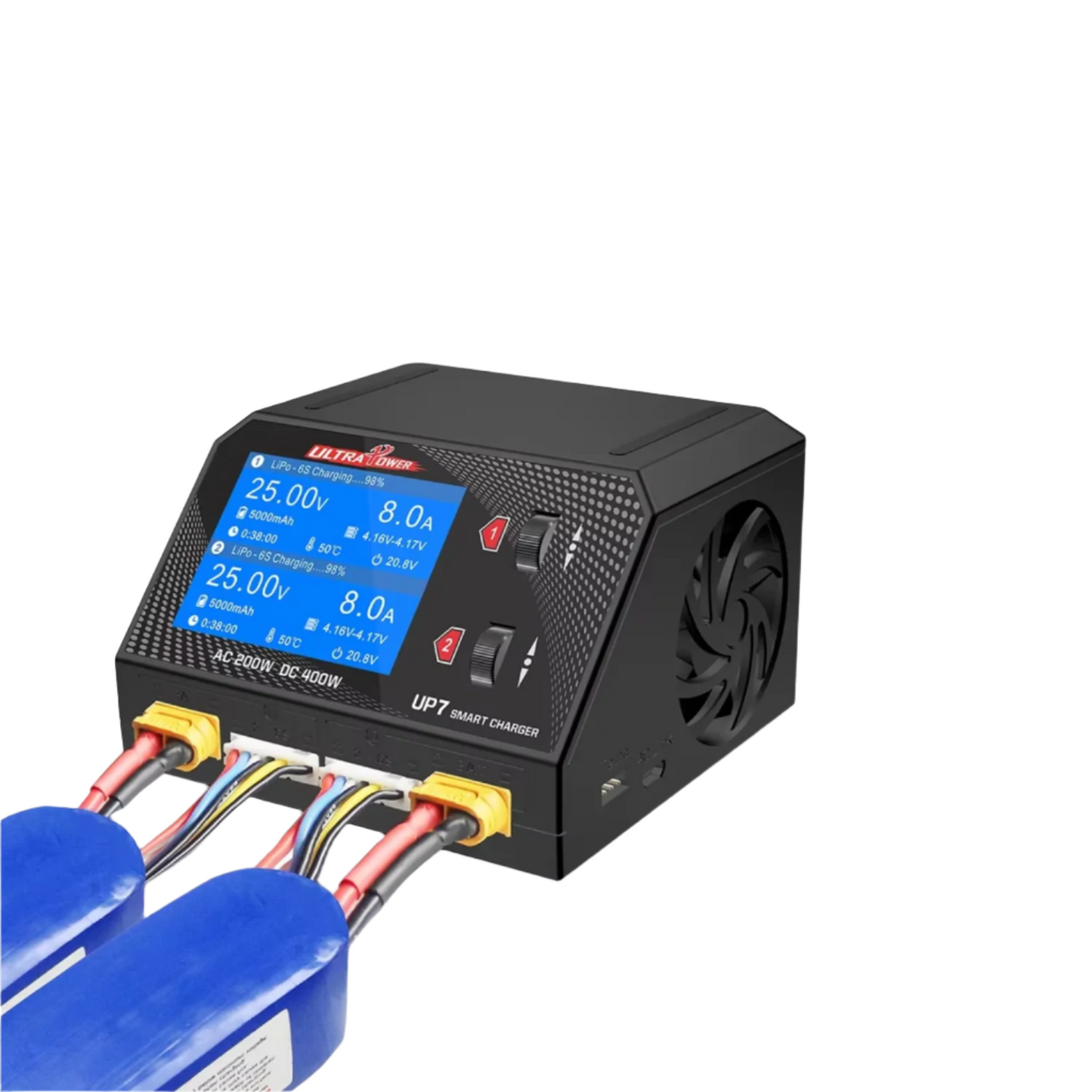 UltraPower UP7 400W Dual Channel Smart Charger 10A Intelligent AC/DC Charger For LiPo LiFe NiMH Batteries RC Drones & Cars